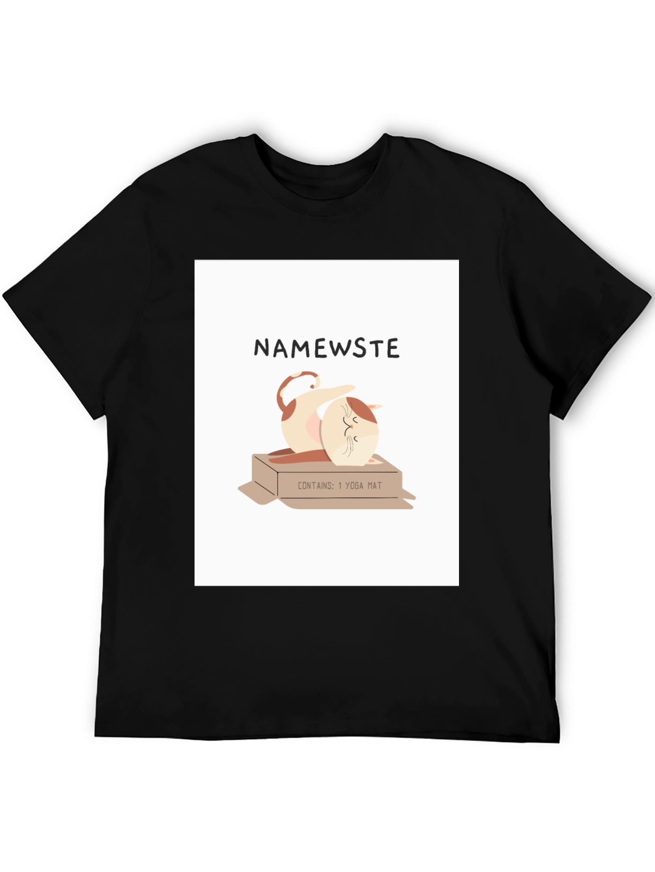 Namewste Yoga Cat T-Shirt - Relaxed Fit Cotton Tee