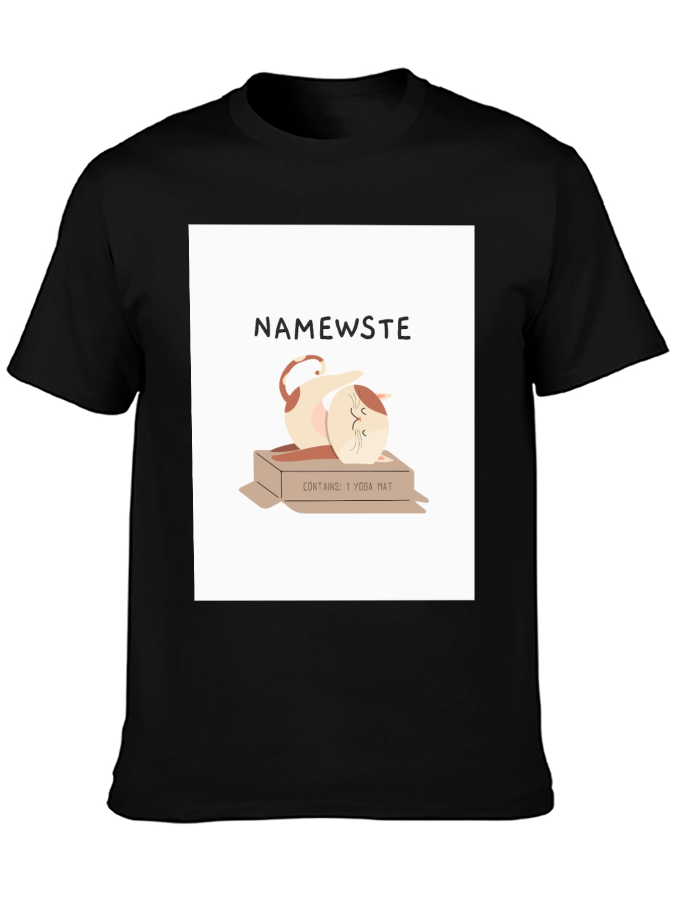 Namewste Yoga Cat T-Shirt - Relaxed Fit Cotton Tee