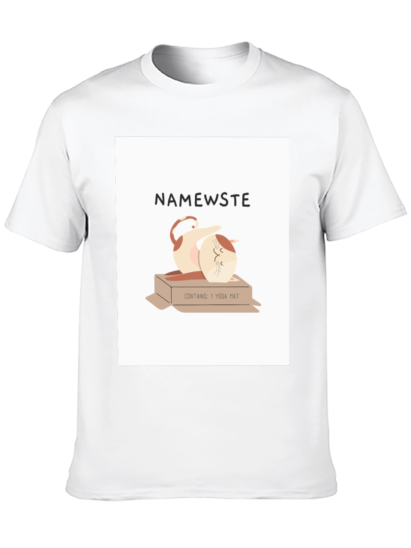 Namewste Yoga Cat T-Shirt - Relaxed Fit Cotton Tee