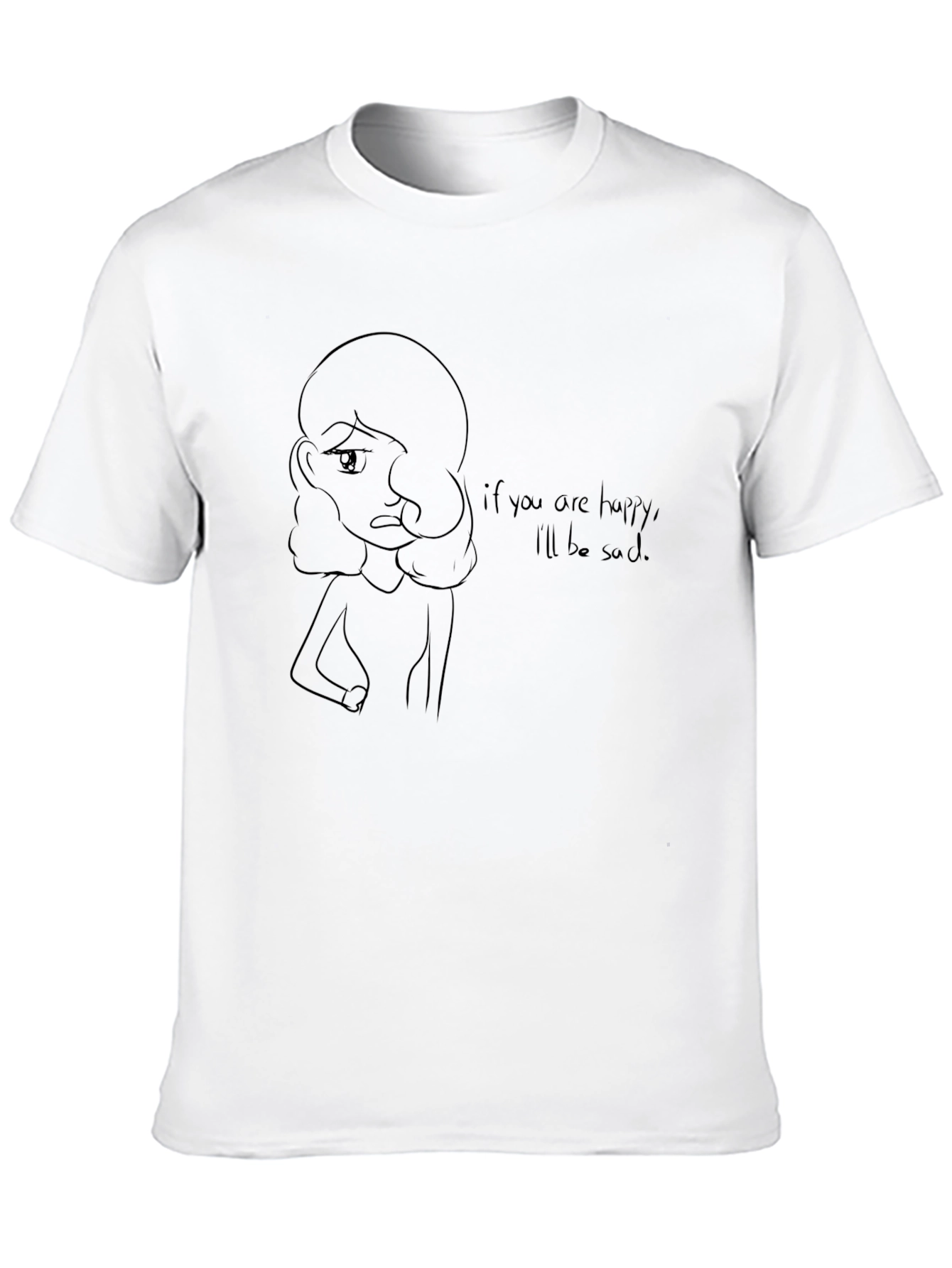 Sad Girl Graphic Tee - Unisex Black T-Shirt