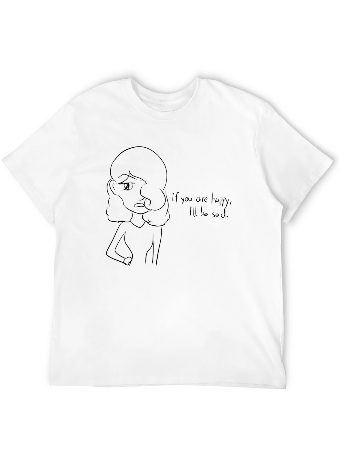 Sad Girl Graphic Tee - Unisex Black T-Shirt