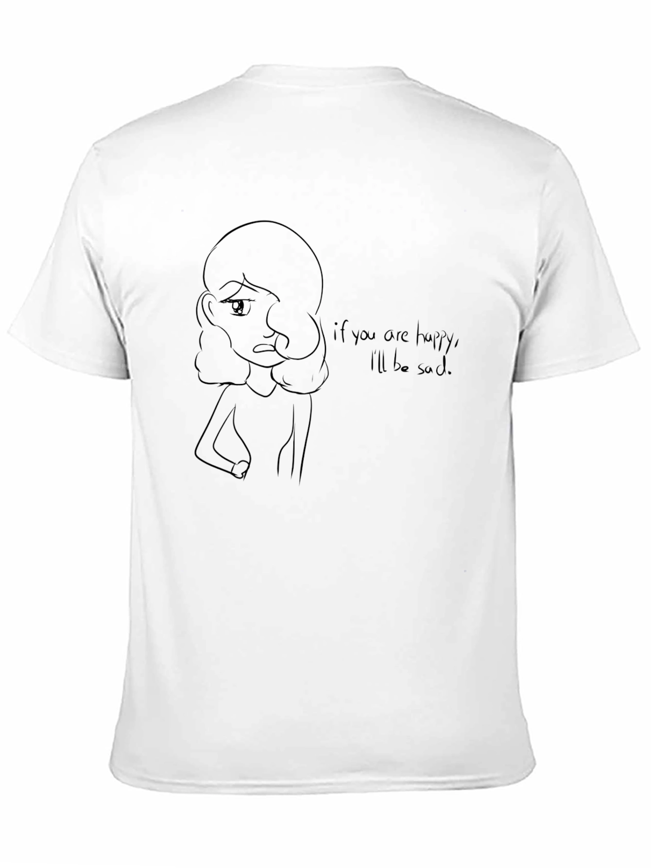 Sad Girl Graphic Tee - Unisex Black T-Shirt