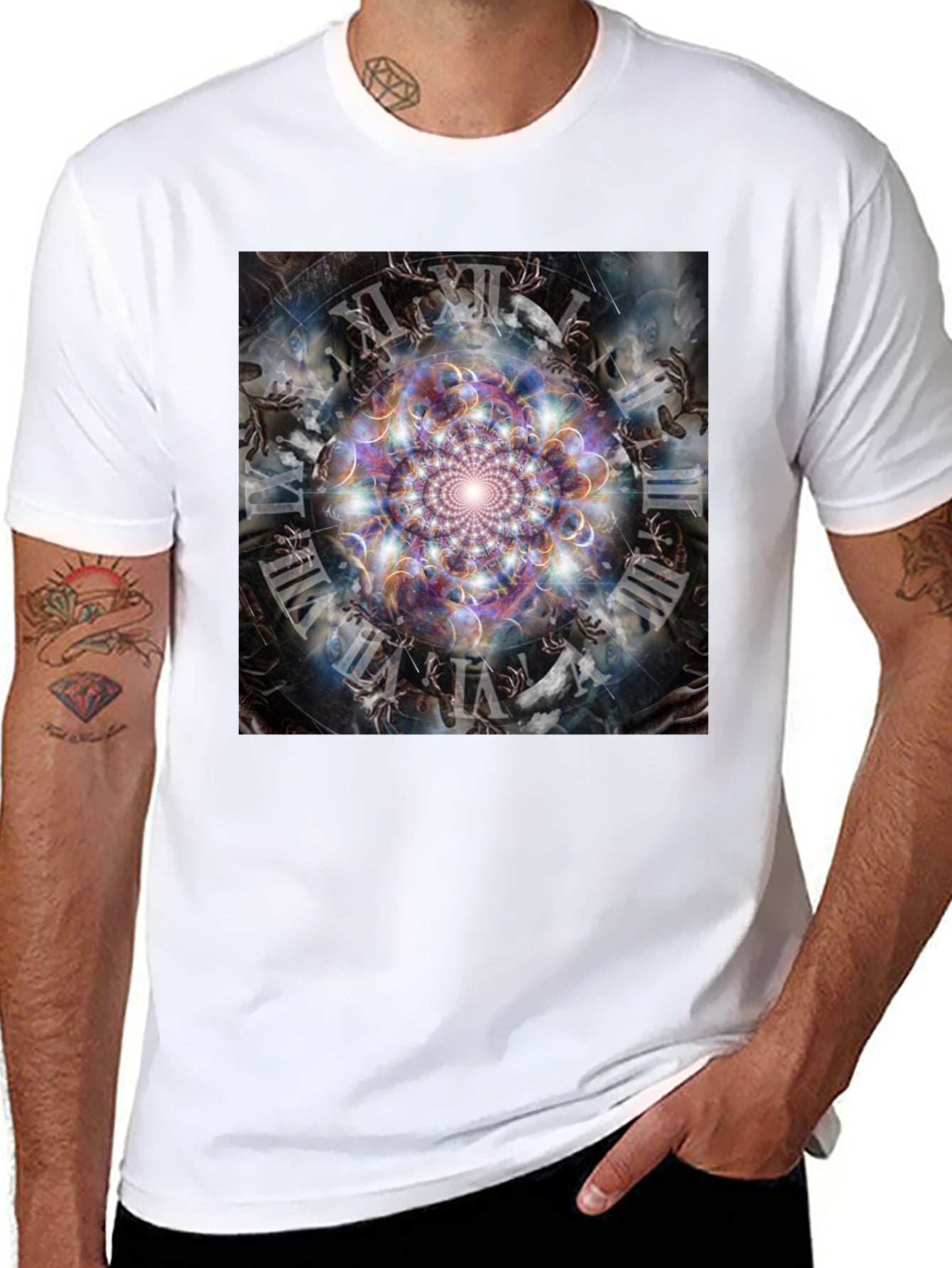 Surreal Time Mandala Graphic Tee