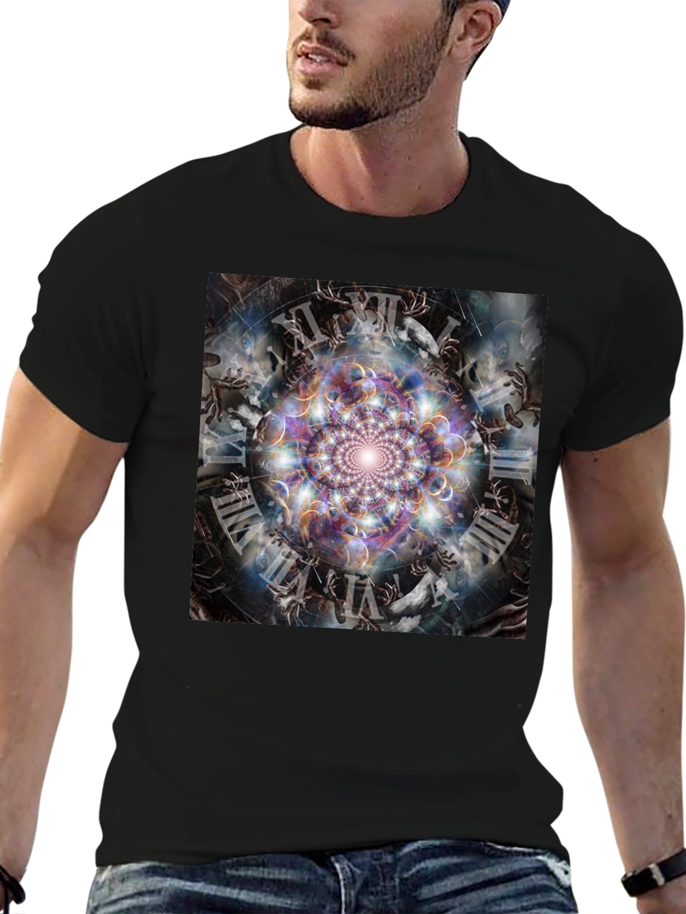 Surreal Time Mandala Graphic Tee