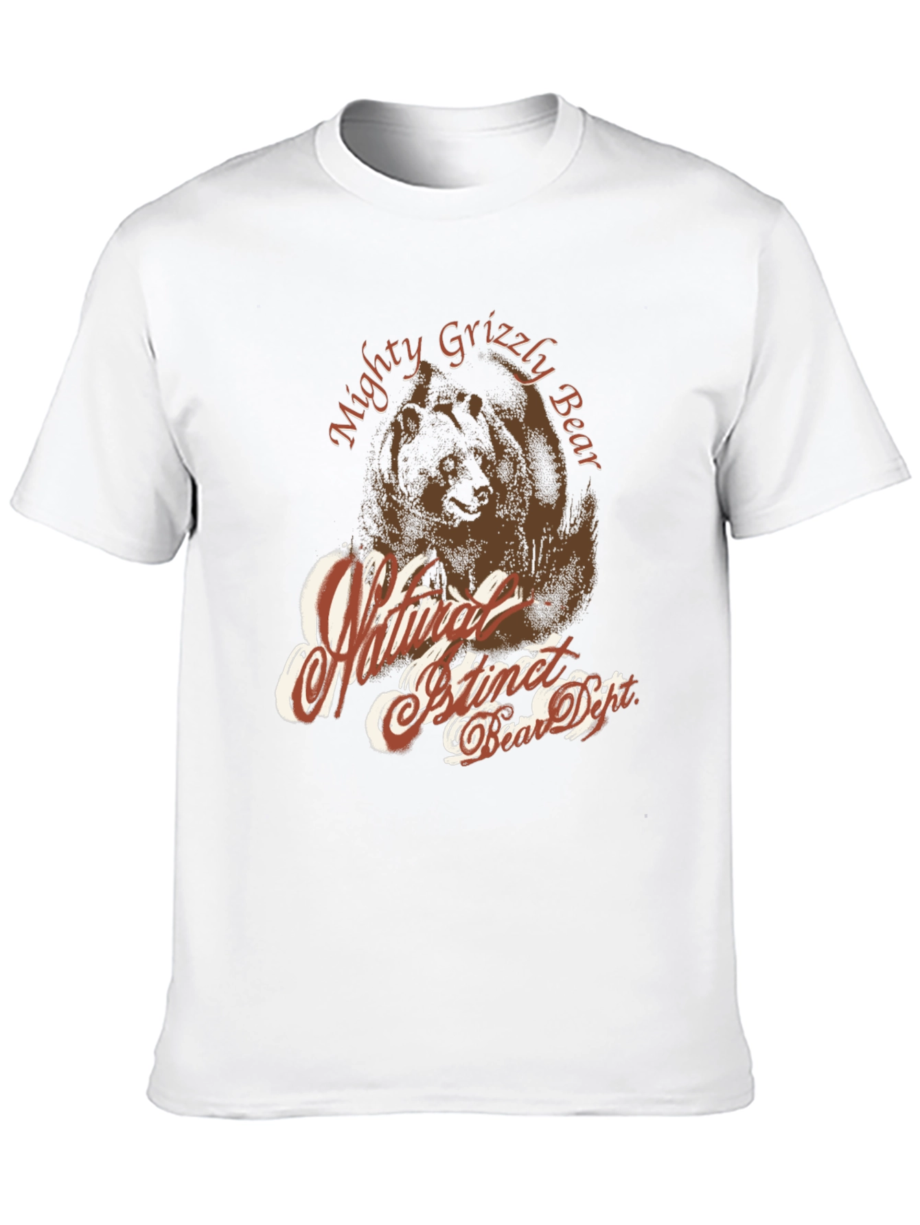 Mighty Grizzly Bear Graphic Print T-Shirt