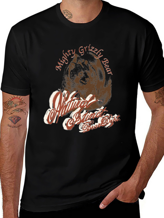 Mighty Grizzly Bear Graphic Print T-Shirt