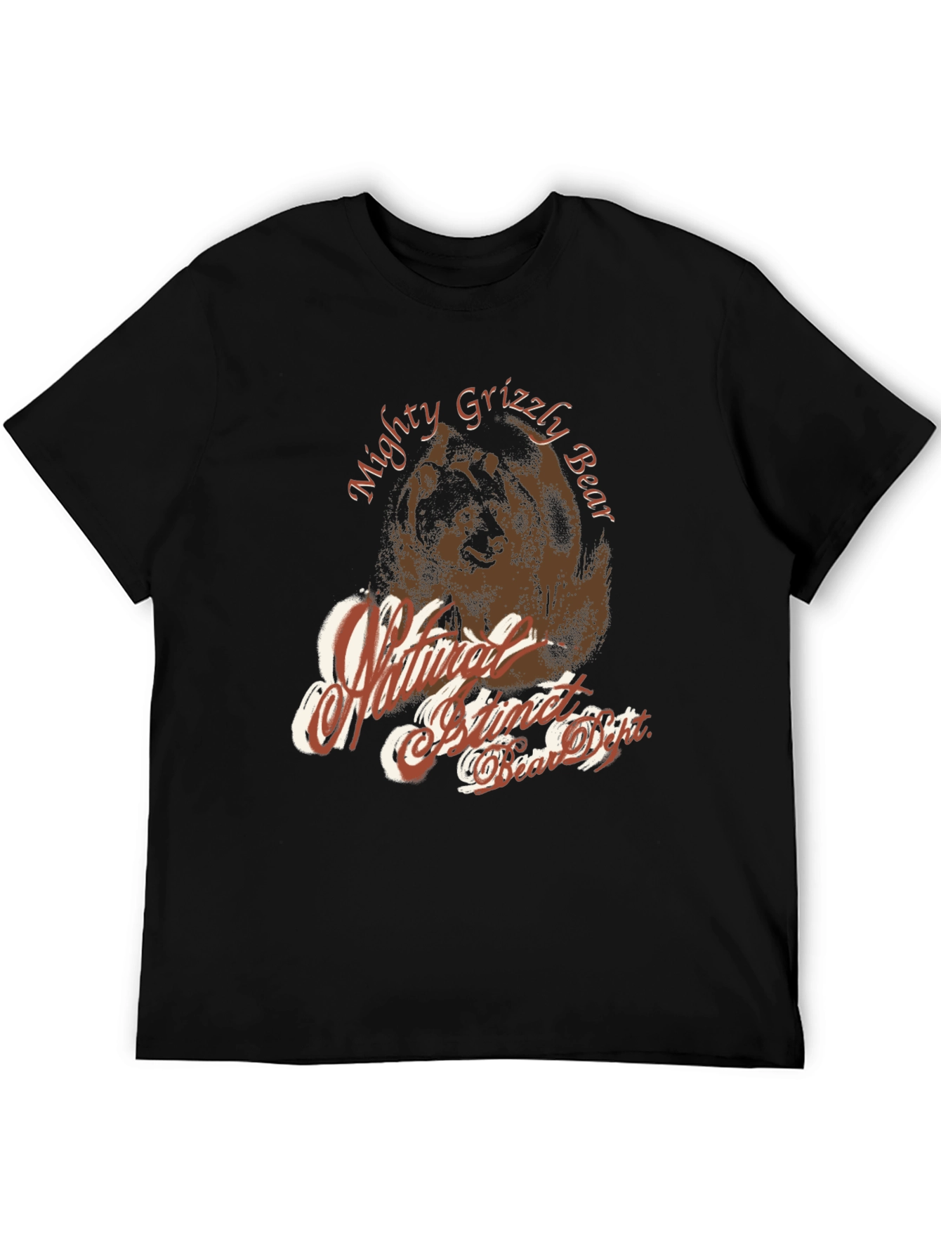 Mighty Grizzly Bear Graphic Print T-Shirt