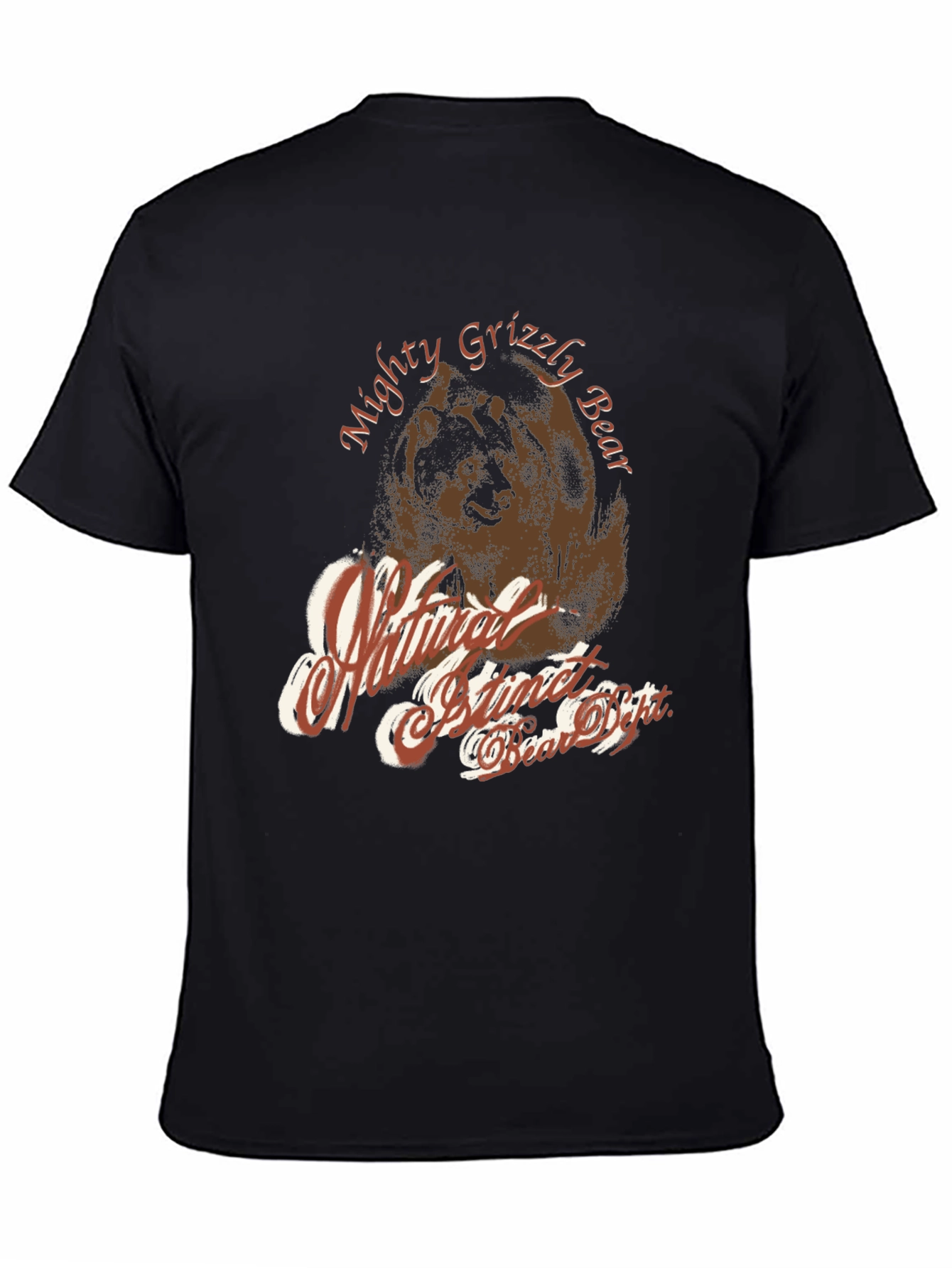 Mighty Grizzly Bear Graphic Print T-Shirt