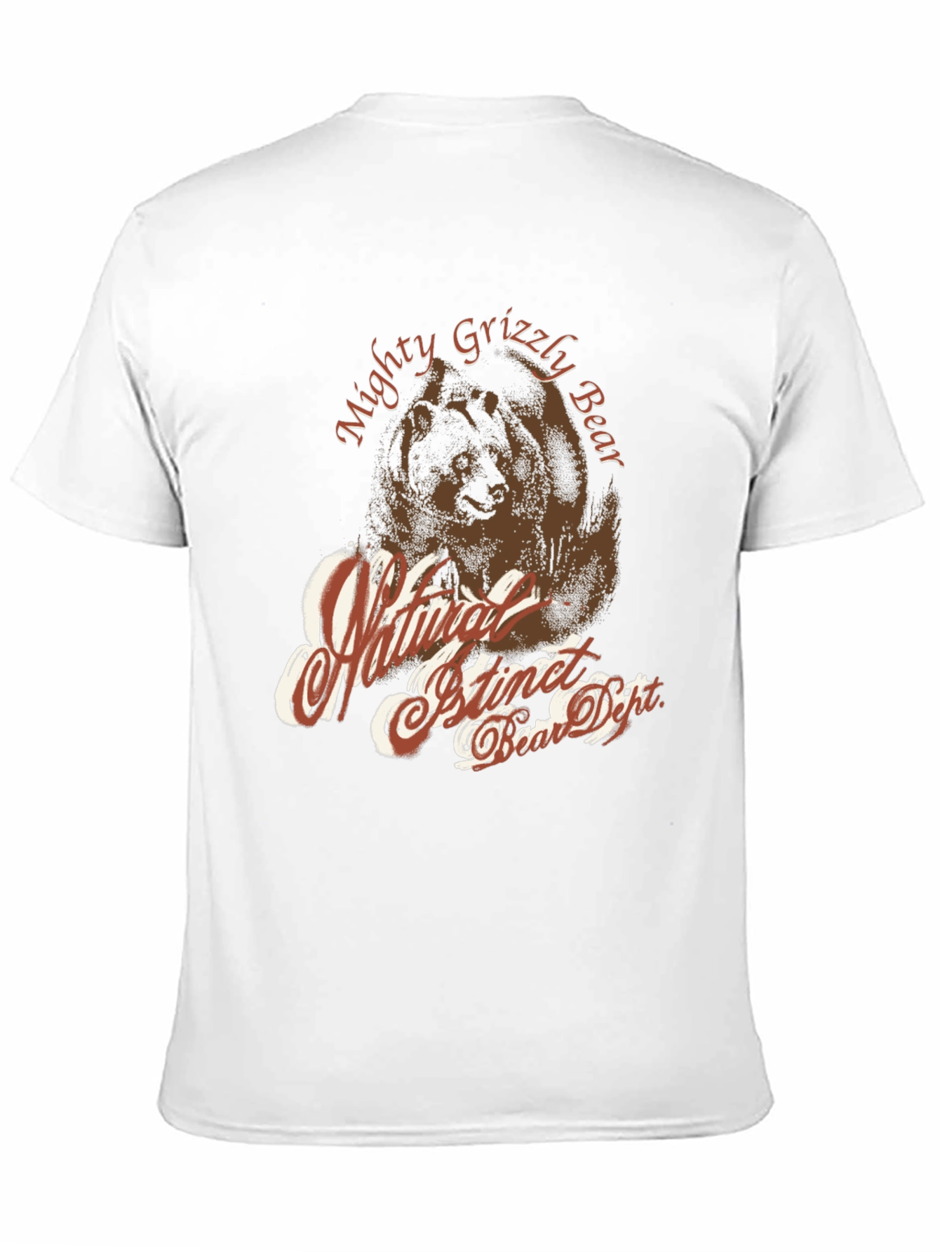 Mighty Grizzly Bear Graphic Print T-Shirt