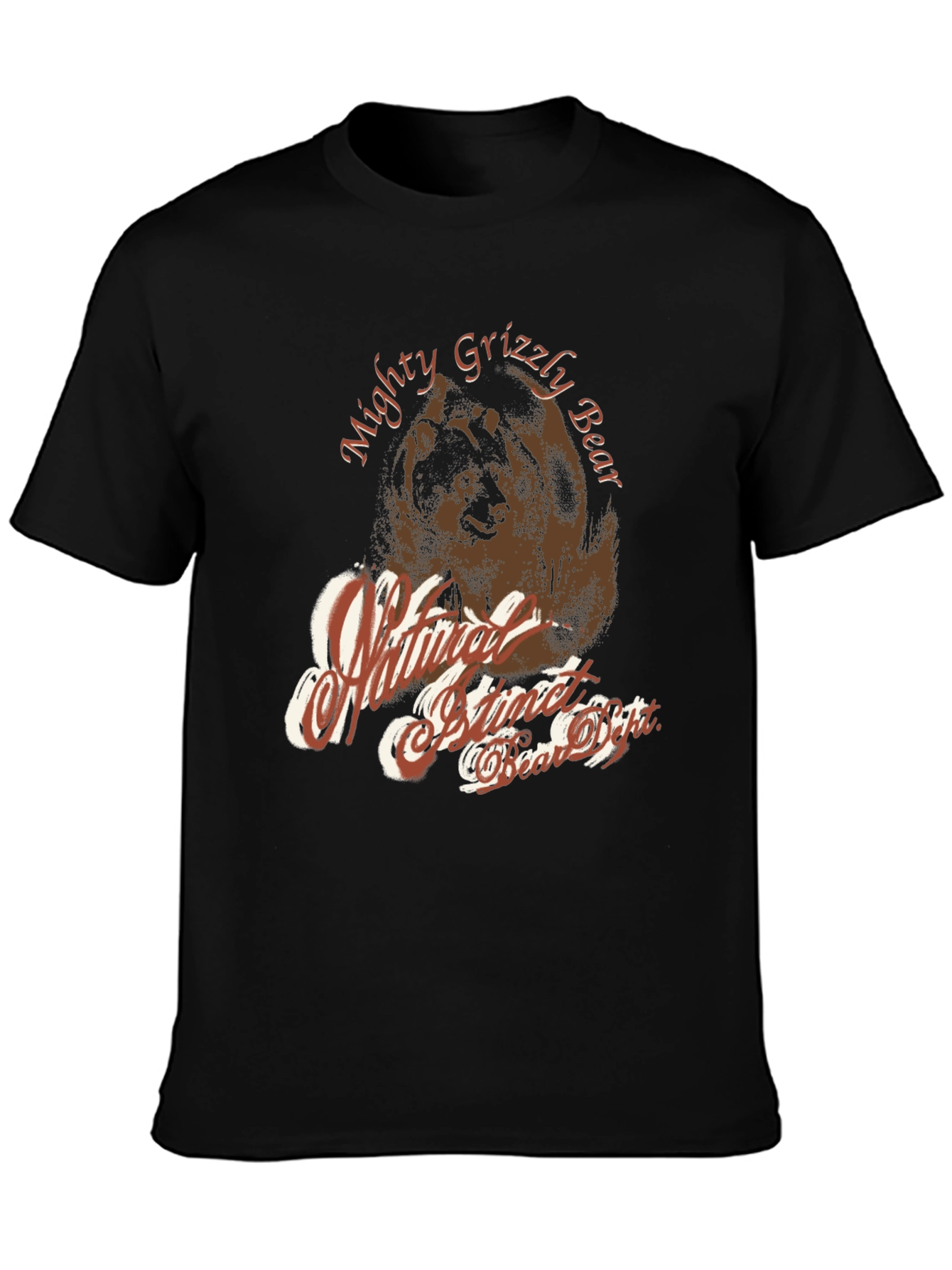 Mighty Grizzly Bear Graphic Print T-Shirt