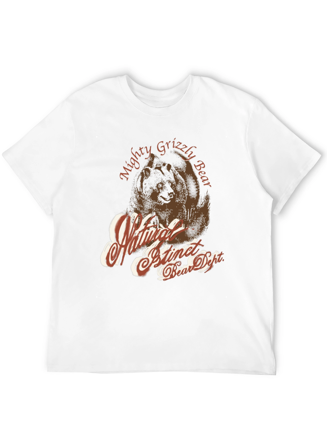Mighty Grizzly Bear Graphic Print T-Shirt