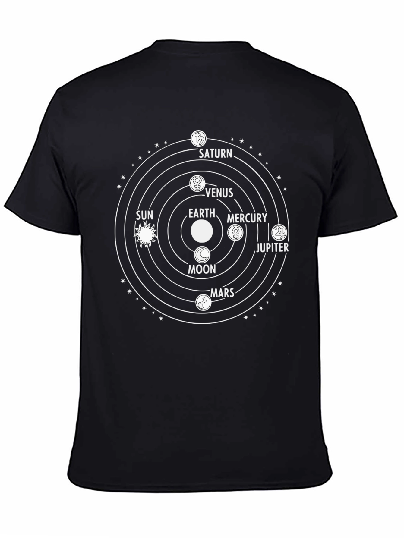 Planetary System Graphic Tee - Black Cotton Blend