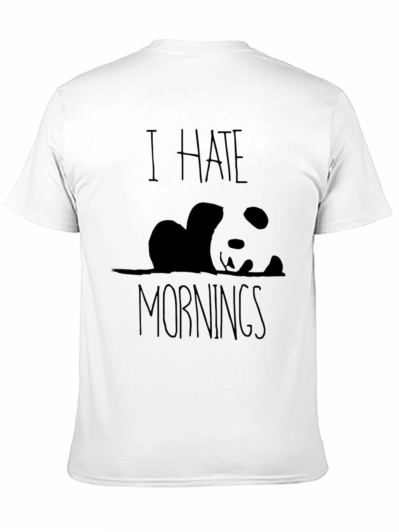 I Hate Mornings Panda Graphic Tee - Black