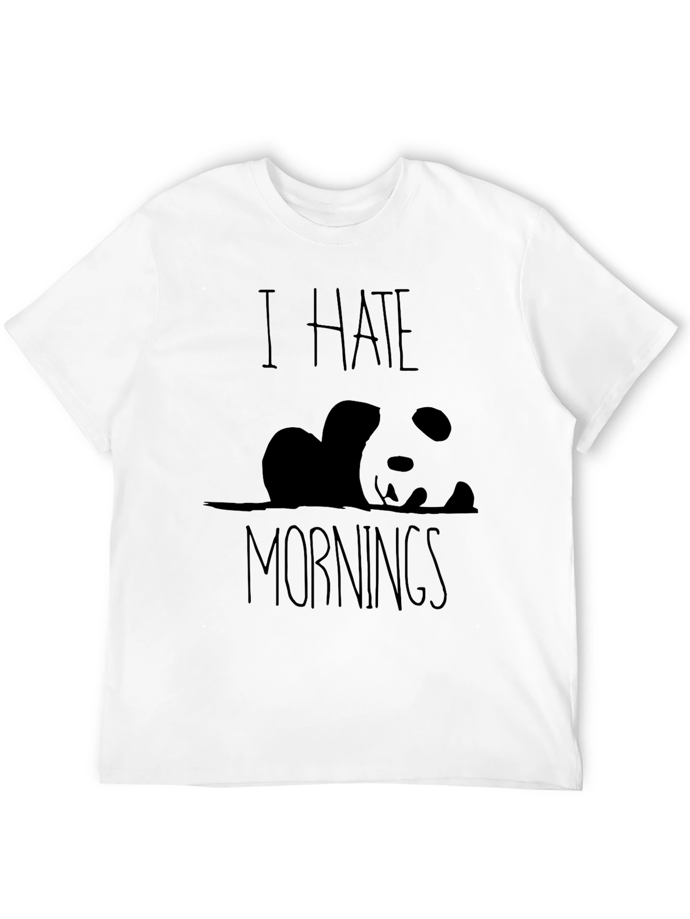 I Hate Mornings Panda Graphic Tee - Black