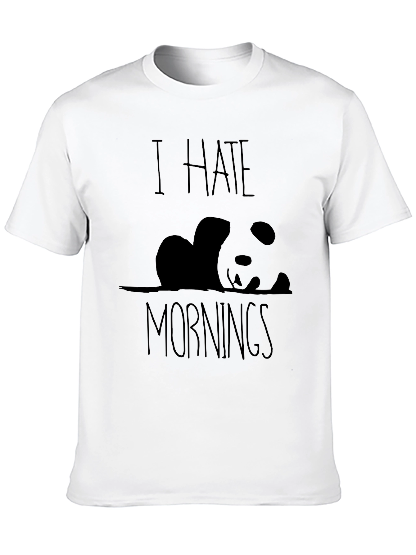 I Hate Mornings Panda Graphic Tee - Black