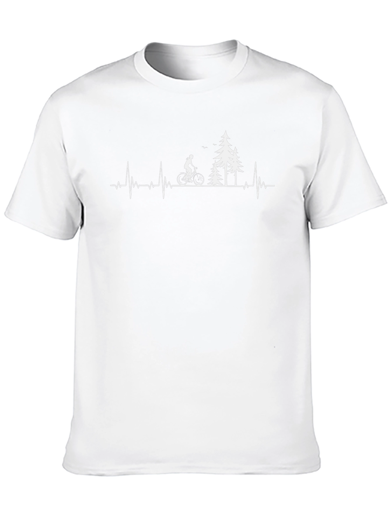 Cycling Heartbeat T-Shirt - Black Cotton Tee