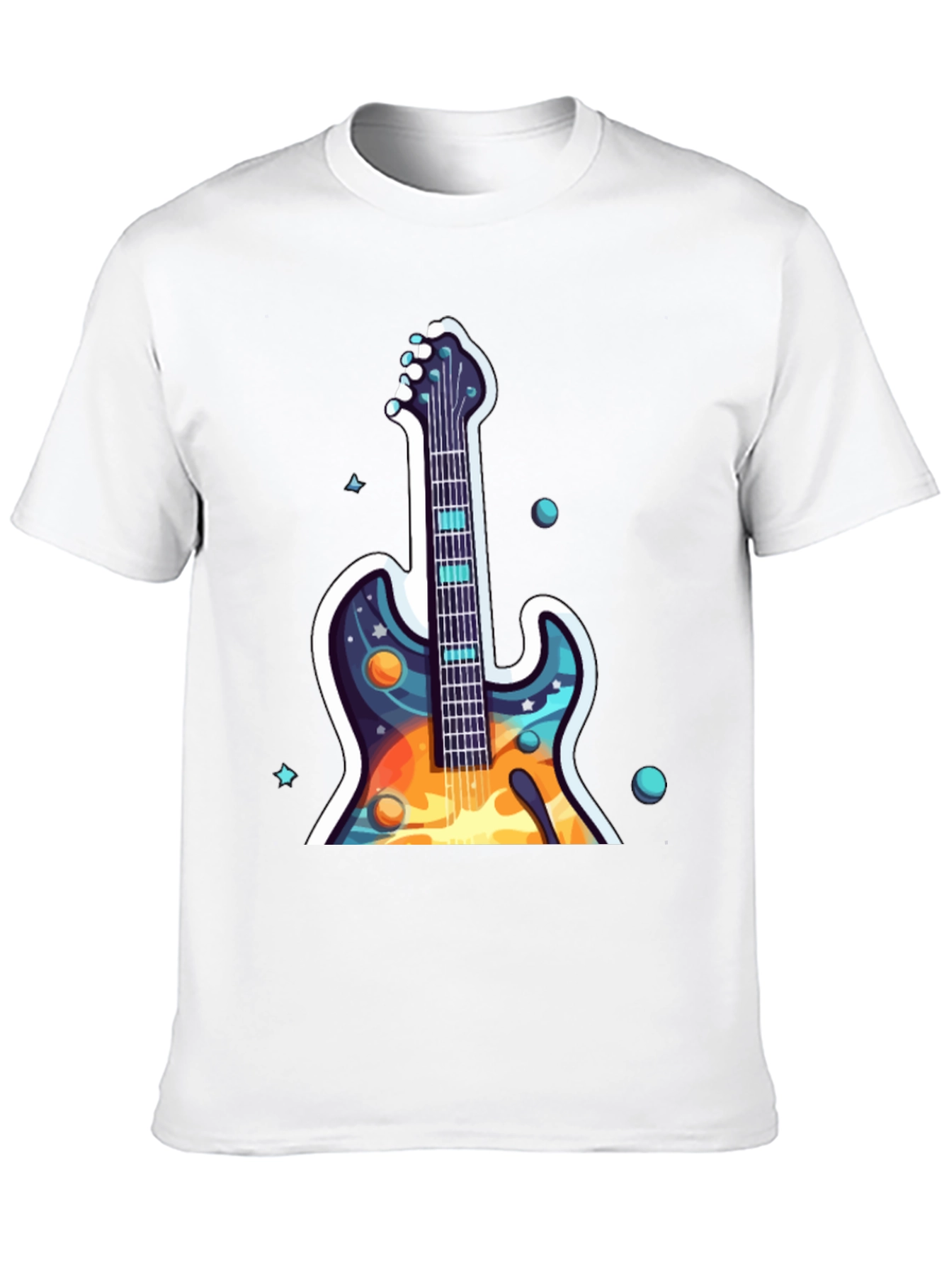 Cosmic Guitar Graphic Tee - Black Cotton Comfort