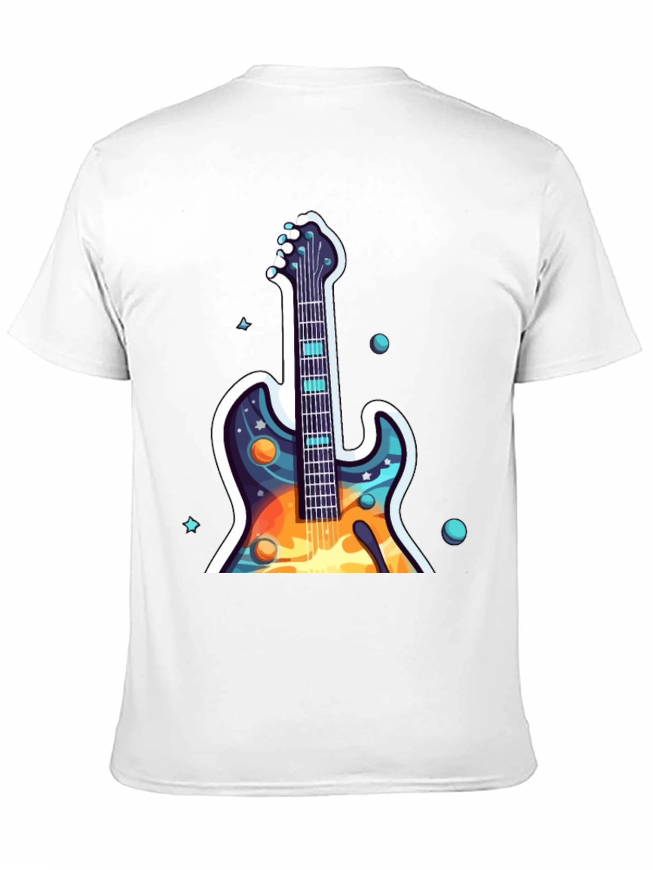 Cosmic Guitar Graphic Tee - Black Cotton Comfort