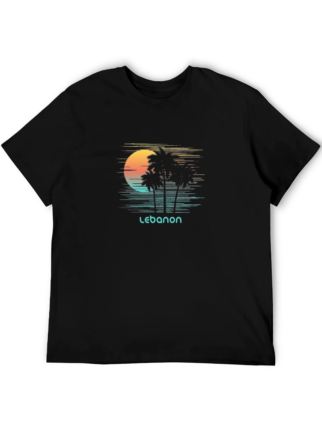 Lebanon Palm Tree Sunset Graphic T-Shirt