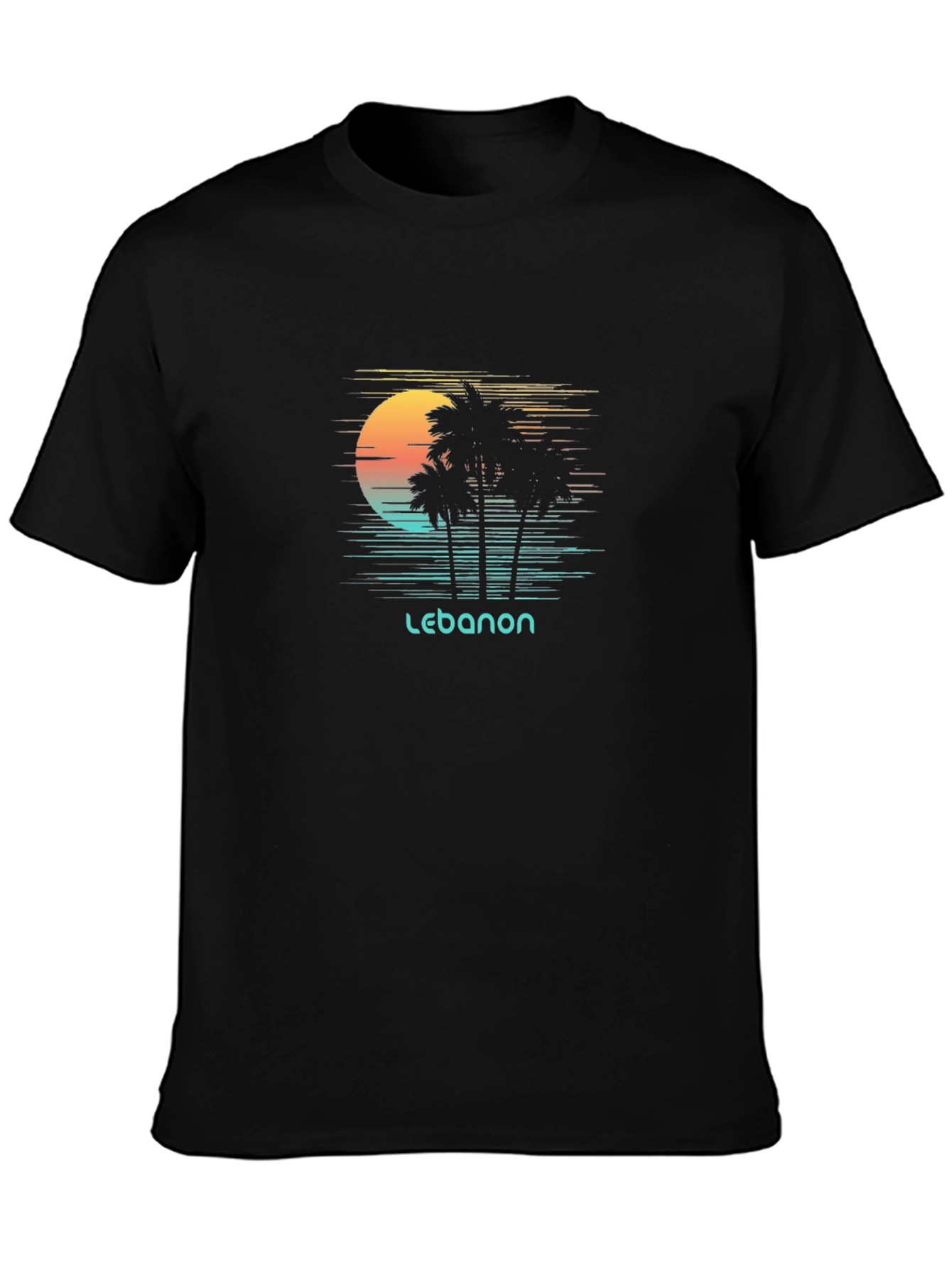 Lebanon Palm Tree Sunset Graphic T-Shirt