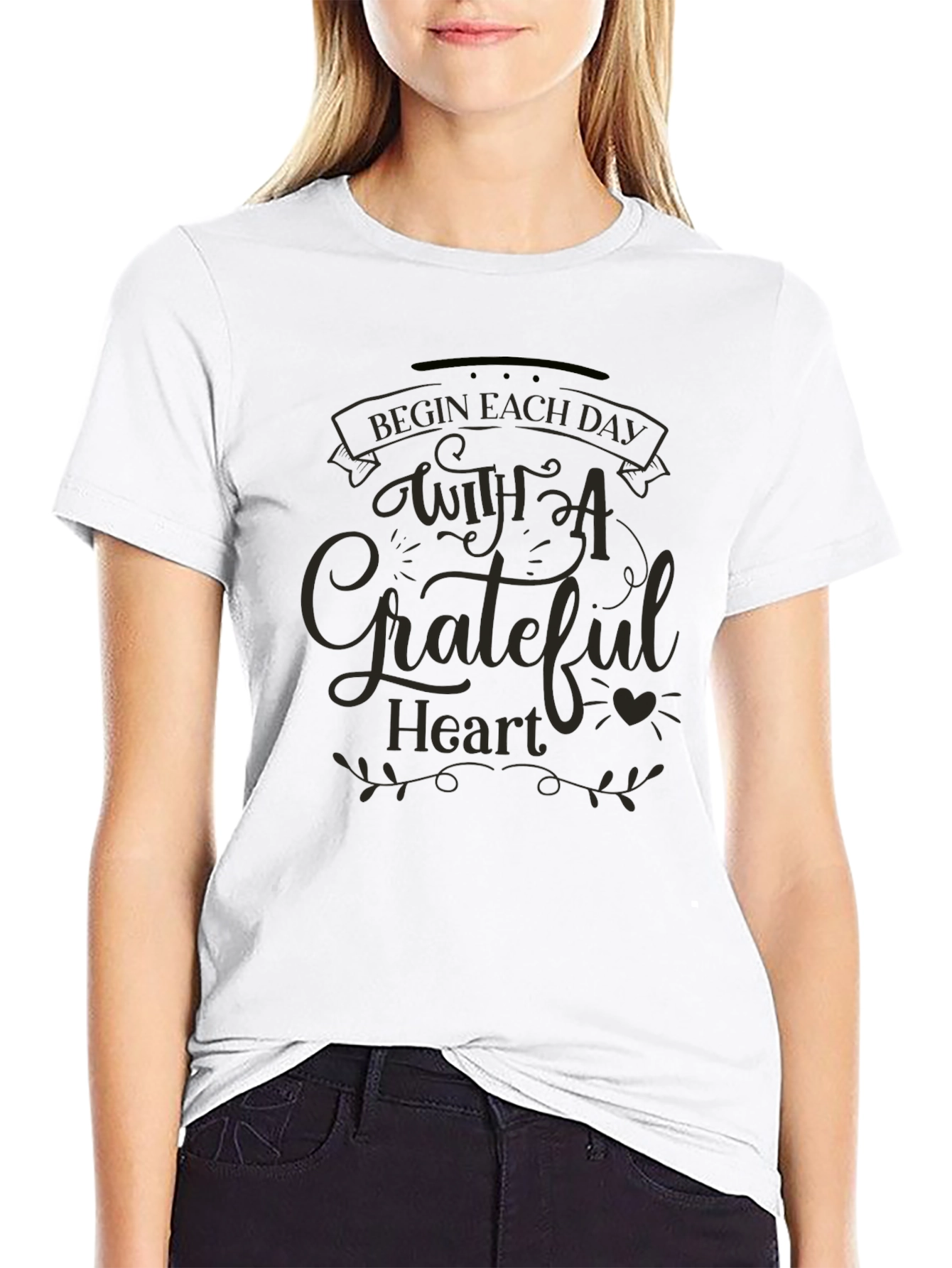 Grateful Heart Black T-Shirt