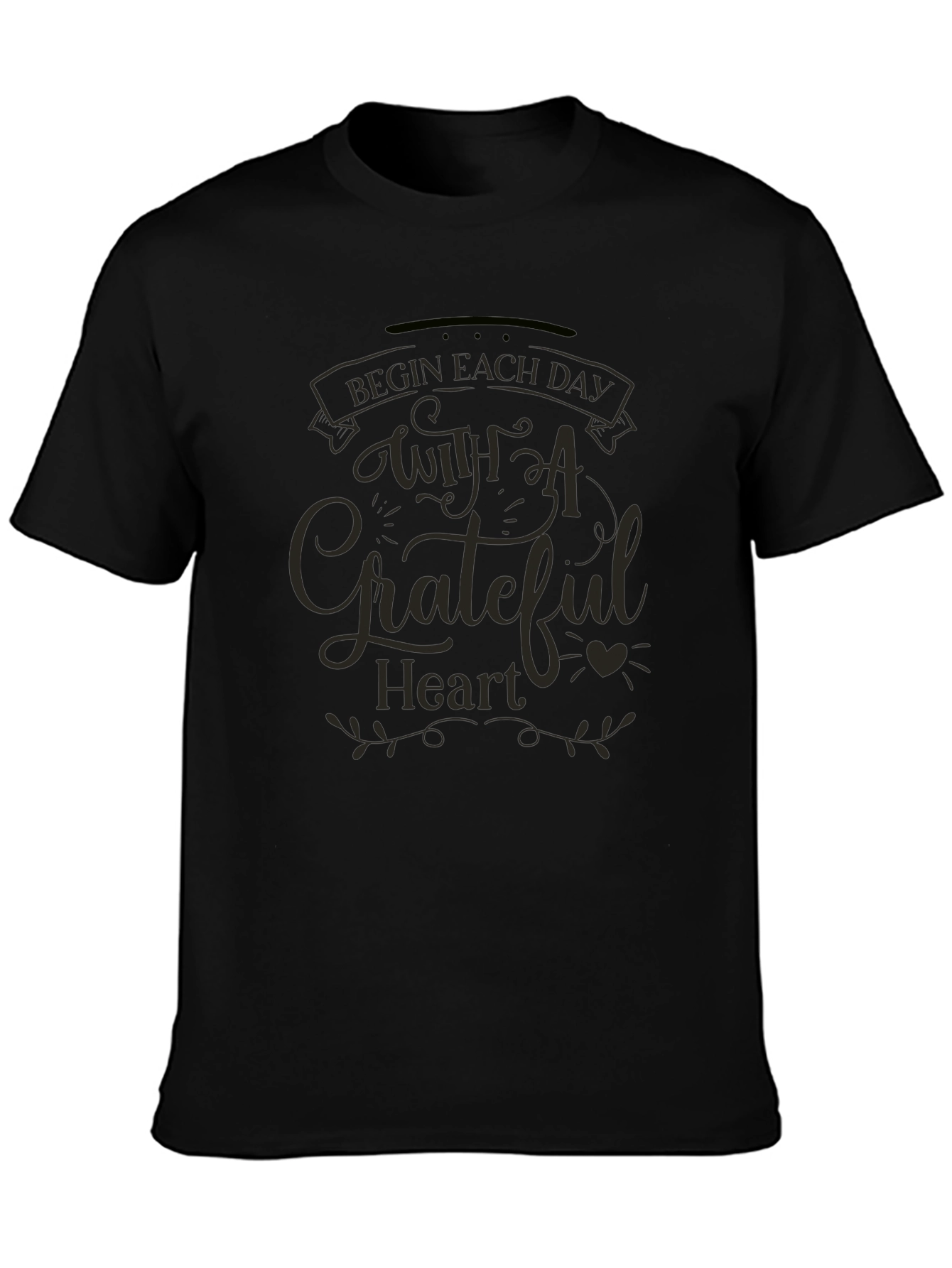 Grateful Heart Black T-Shirt