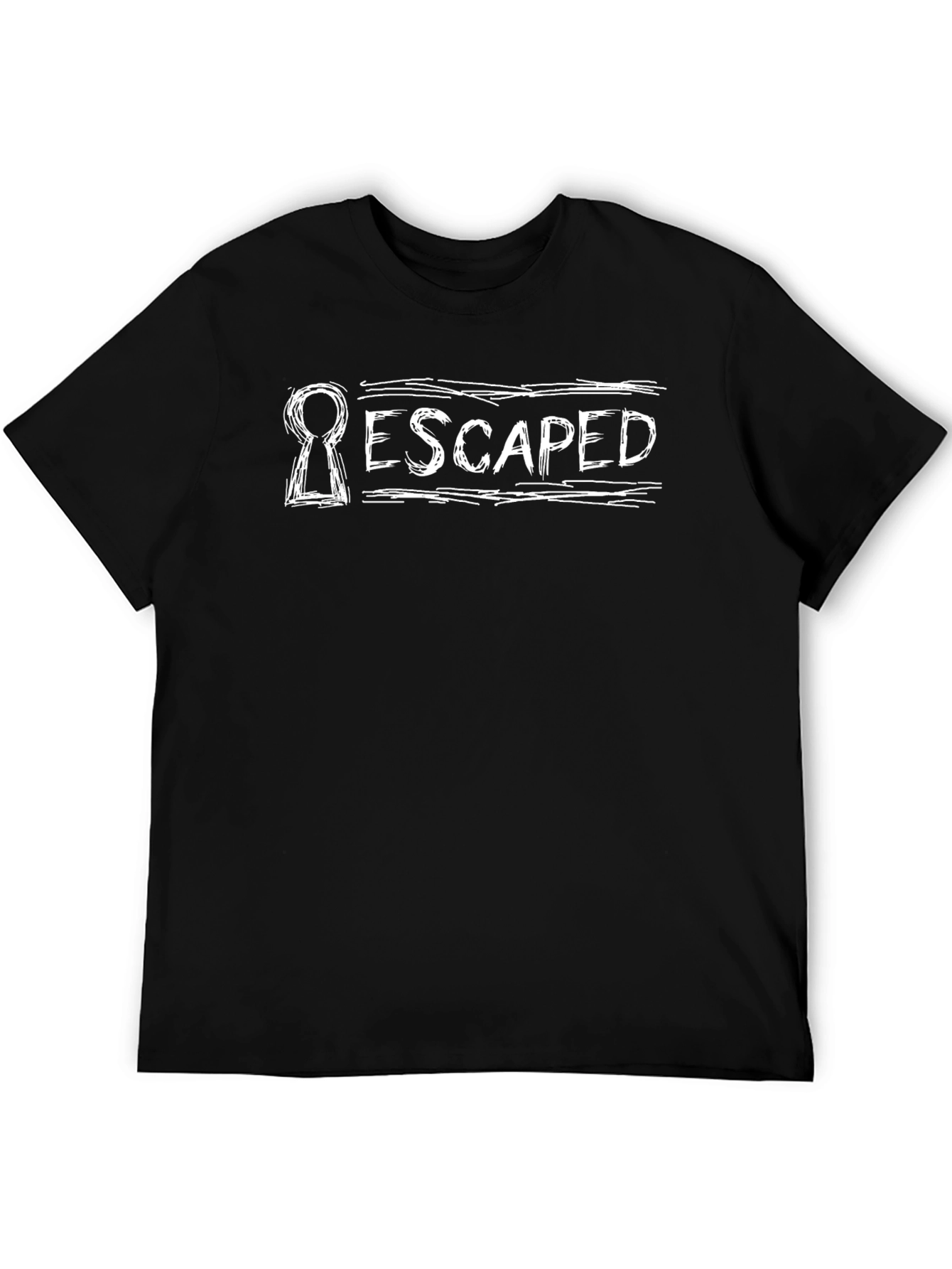 Escaped Keyhole Graphic T-Shirt - Black