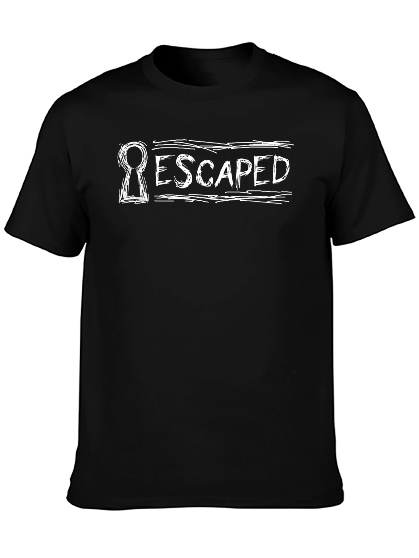 Escaped Keyhole Graphic T-Shirt - Black