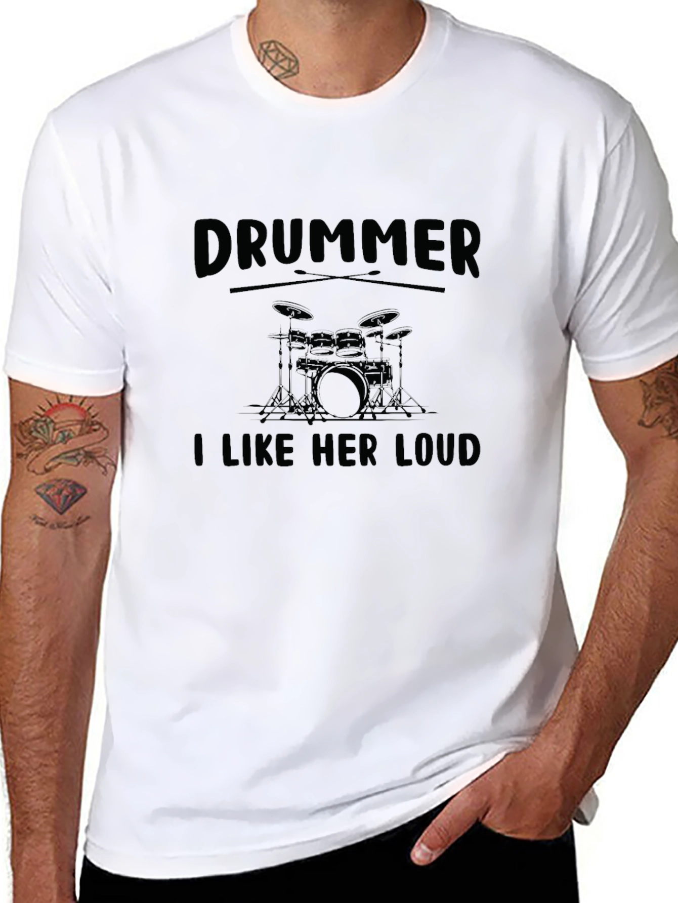 Drummer I Like Her Loud Funny Music T-Shirt