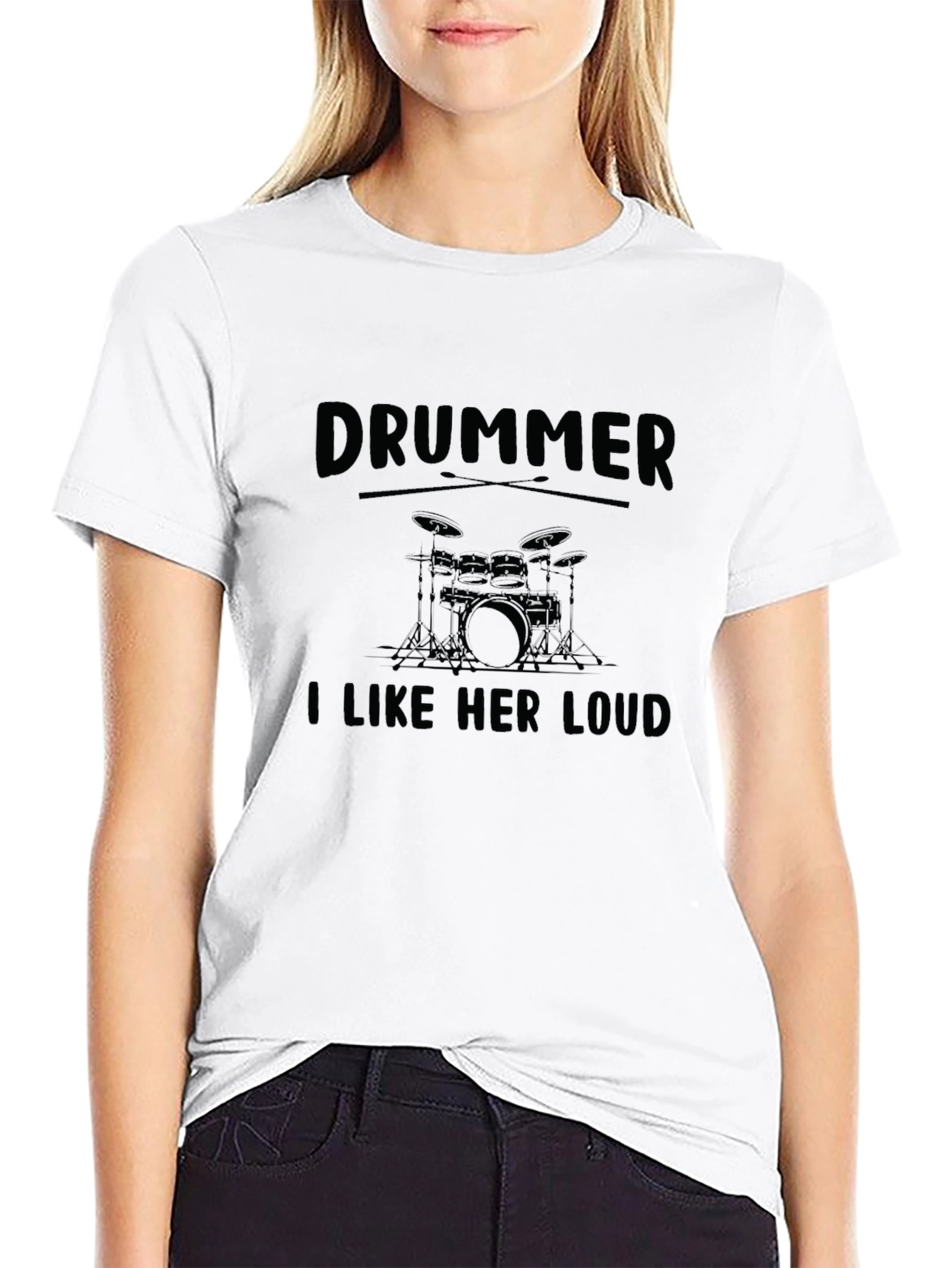 Drummer I Like Her Loud Funny Music T-Shirt