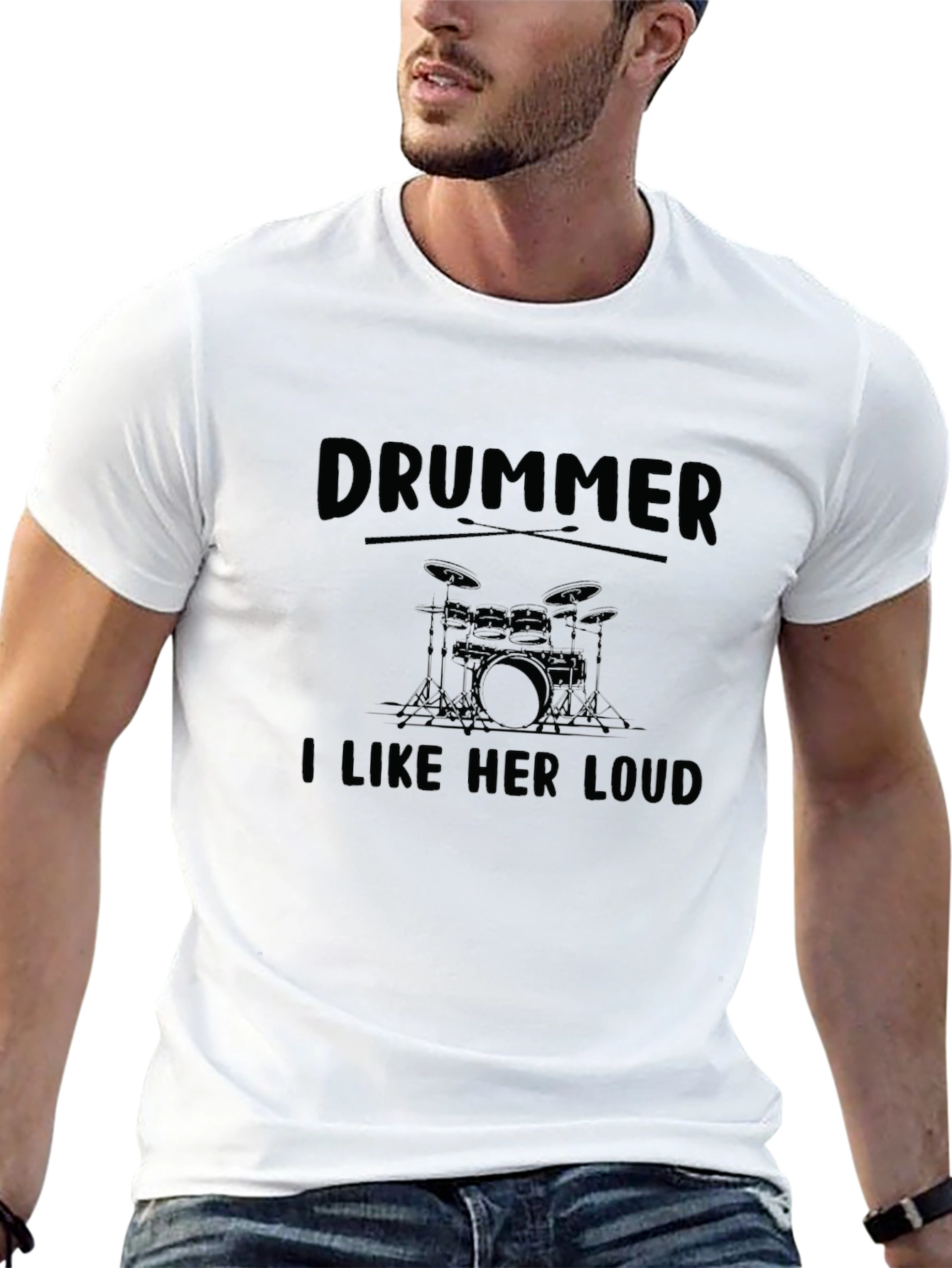 Drummer I Like Her Loud Funny Music T-Shirt