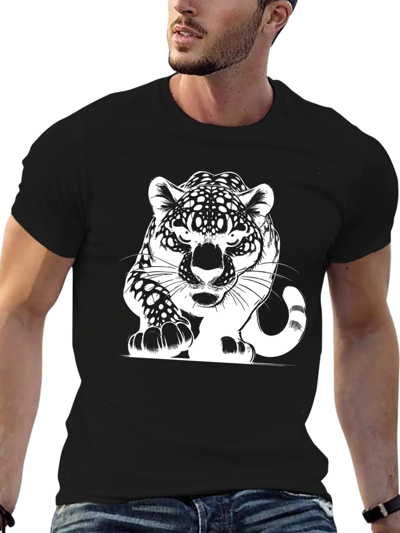 Jaguar Graphic Print Black T-Shirt