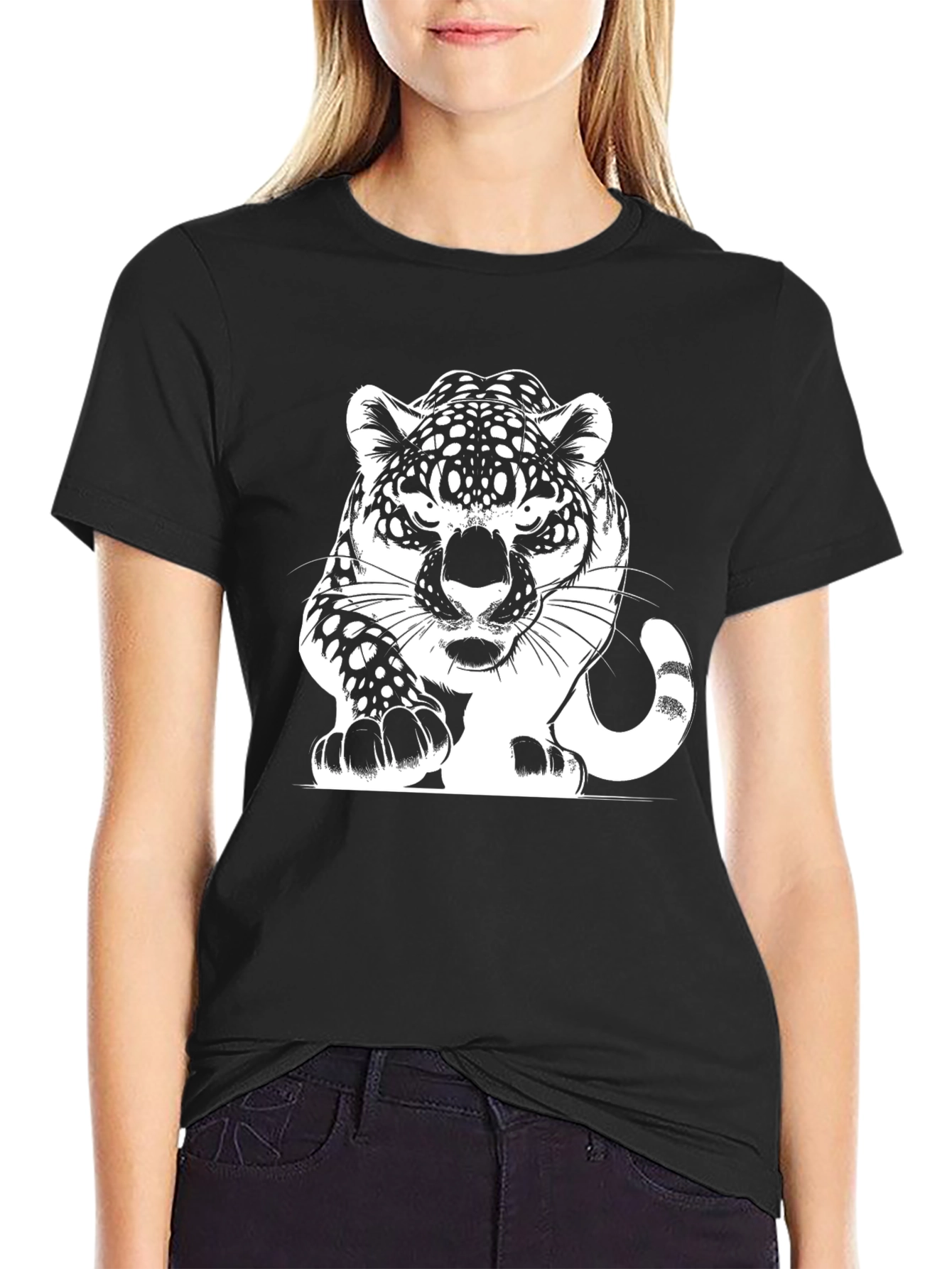 Jaguar Graphic Print Black T-Shirt