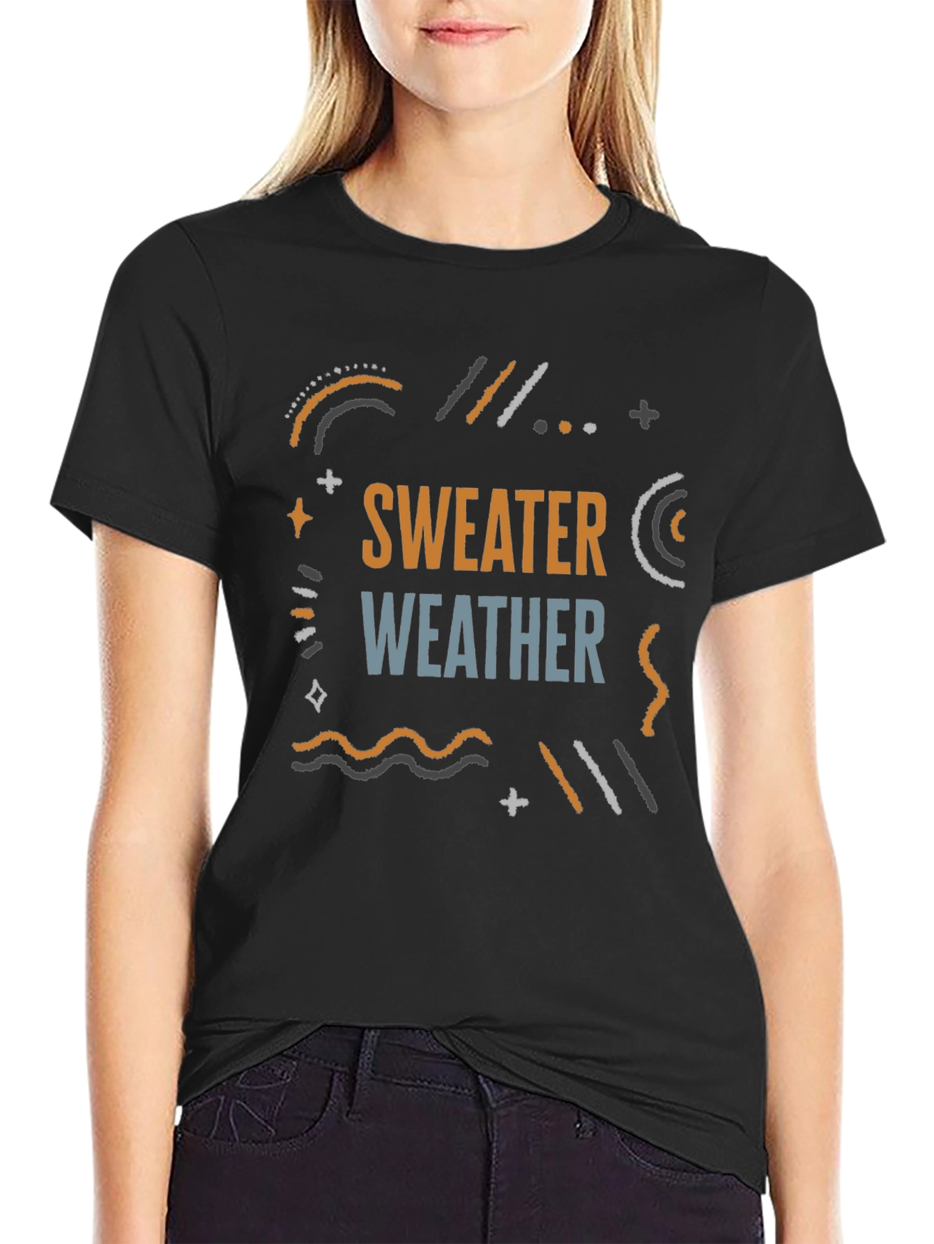 Sweater Weather Black Graphic Tee