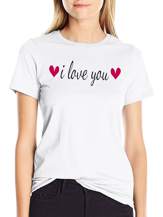 I Love You Heart Graphic Tee - Black