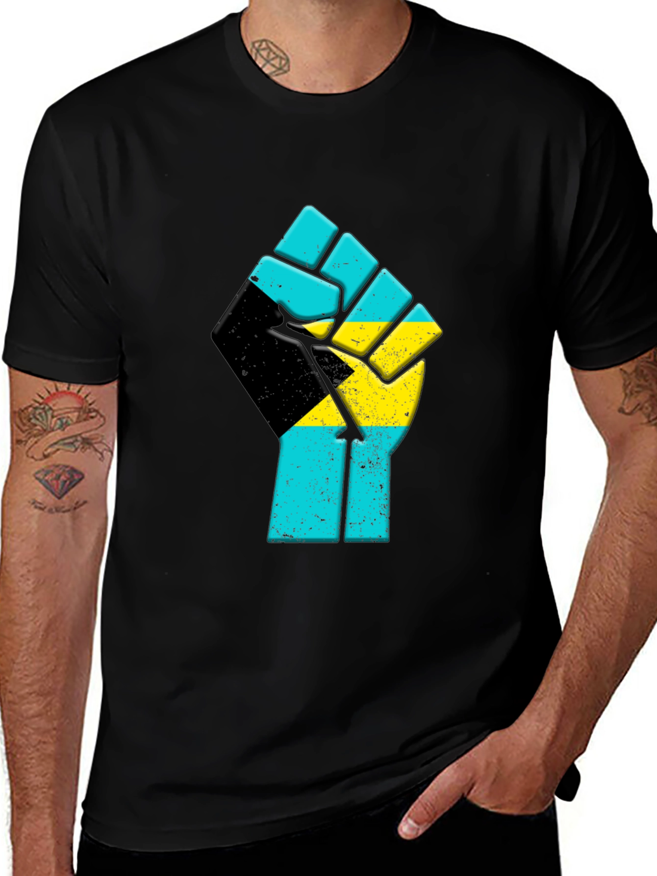 Bahamas Fist T-Shirt - Black Pride