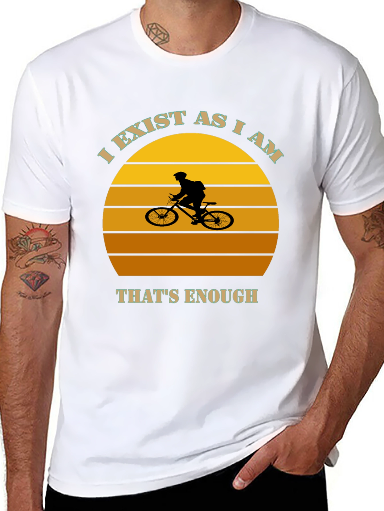 I Exist As I Am Mountain Biker Graphic Tee