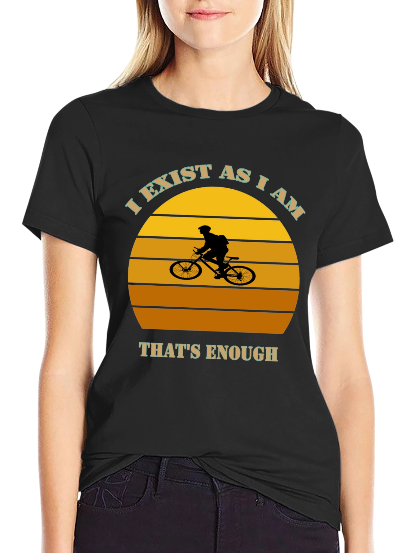 I Exist As I Am Mountain Biker Graphic Tee