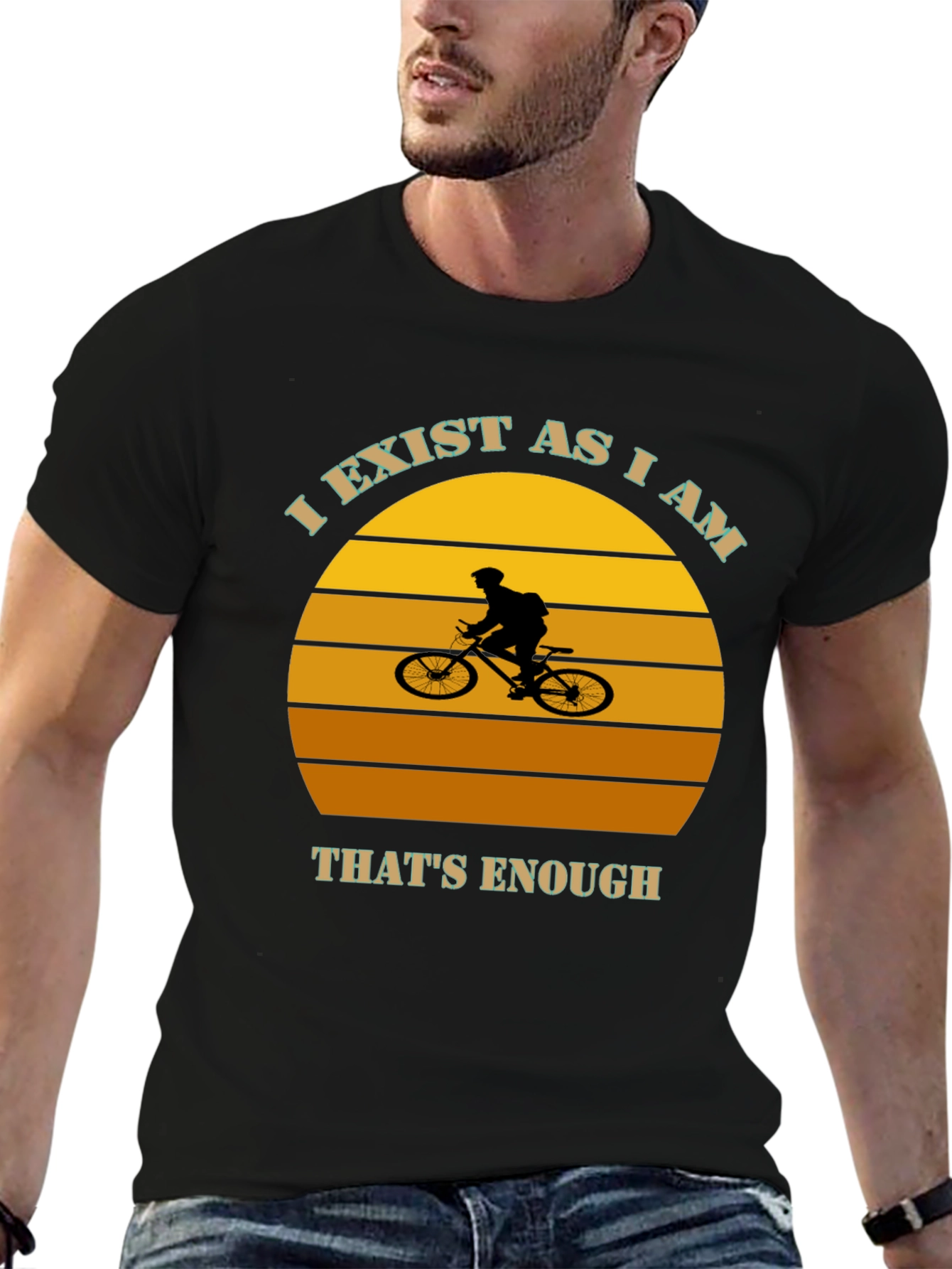 I Exist As I Am Mountain Biker Graphic Tee