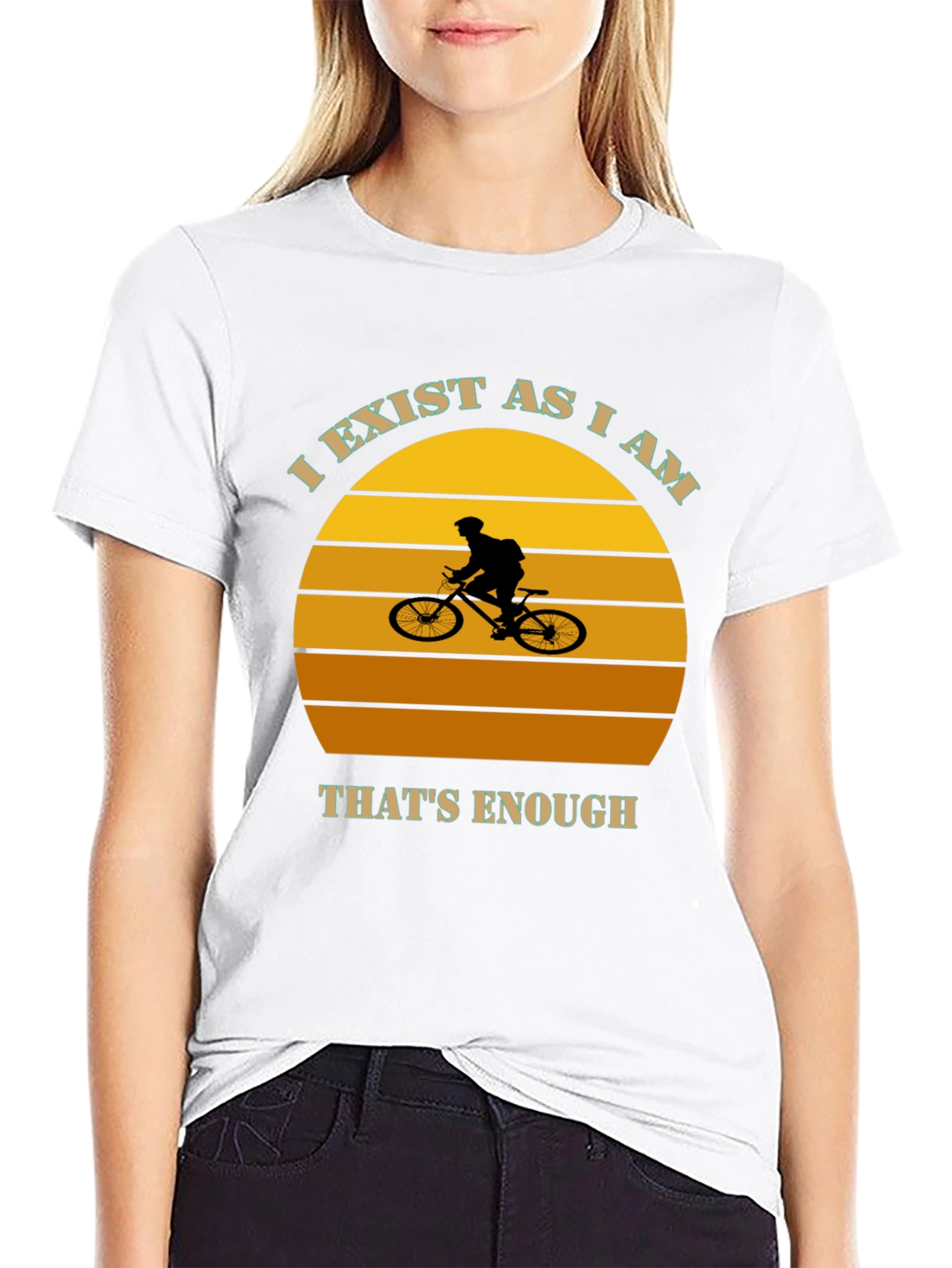 I Exist As I Am Mountain Biker Graphic Tee