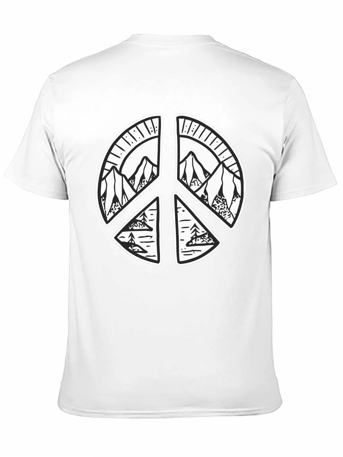 Peace Sign Mountain Graphic Tee - Black