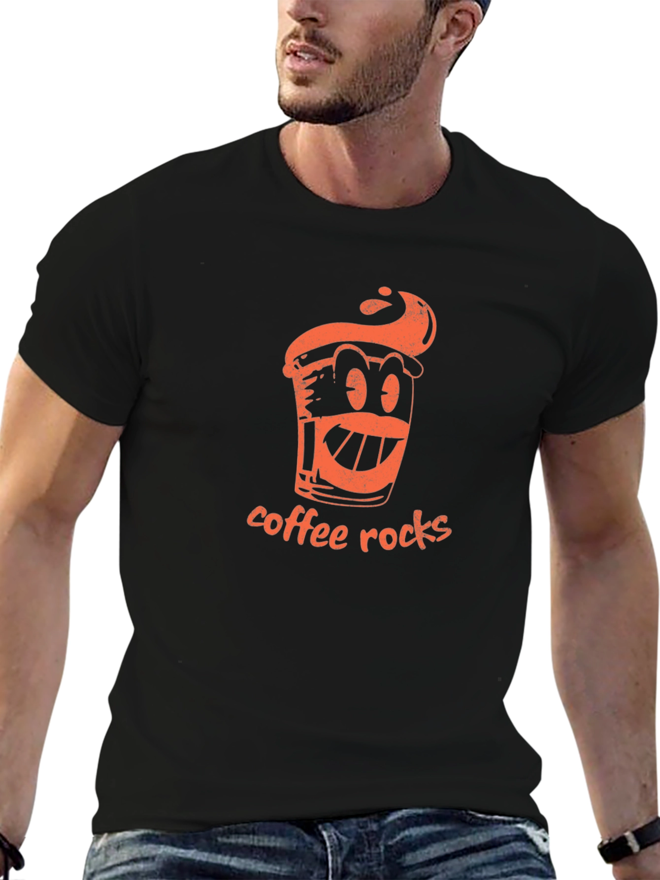 Coffee Rocks Graphic Tee - Black