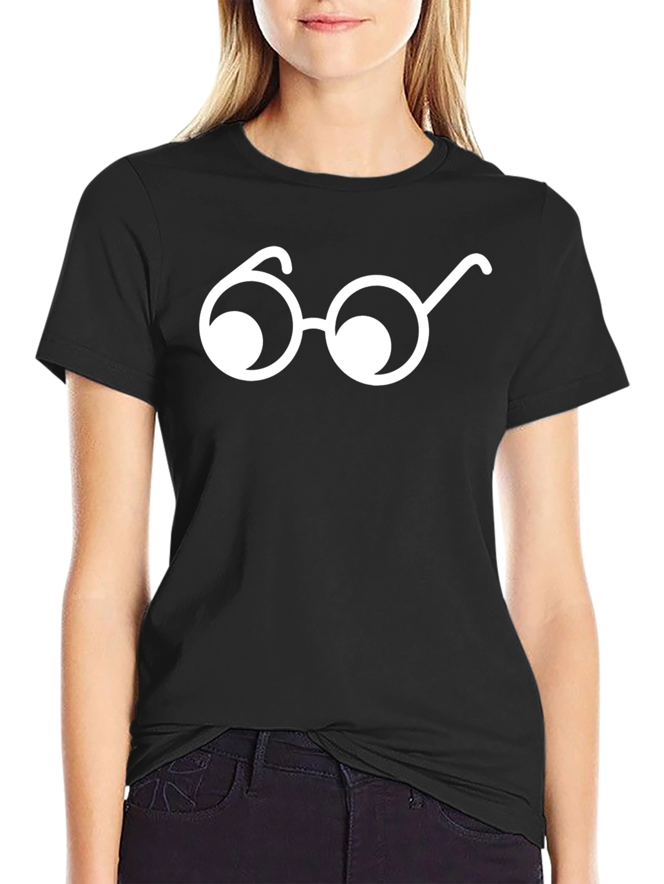 Geek Chic Glasses Graphic Tee - Black Cotton T-Shirt