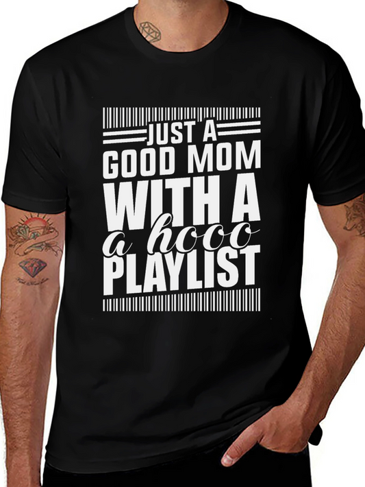 Good Mom with a Hooo Playlist Graphic T-Shirt