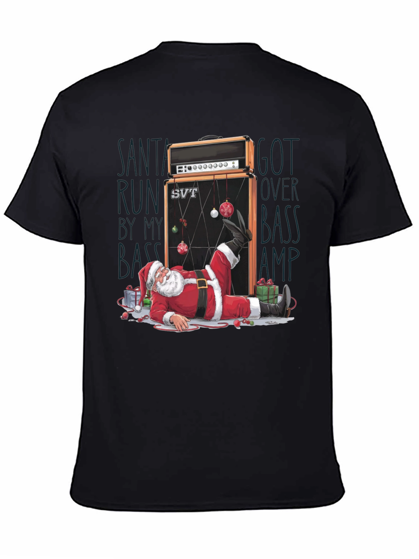 Santa Run Over by Bass Amp T-Shirt