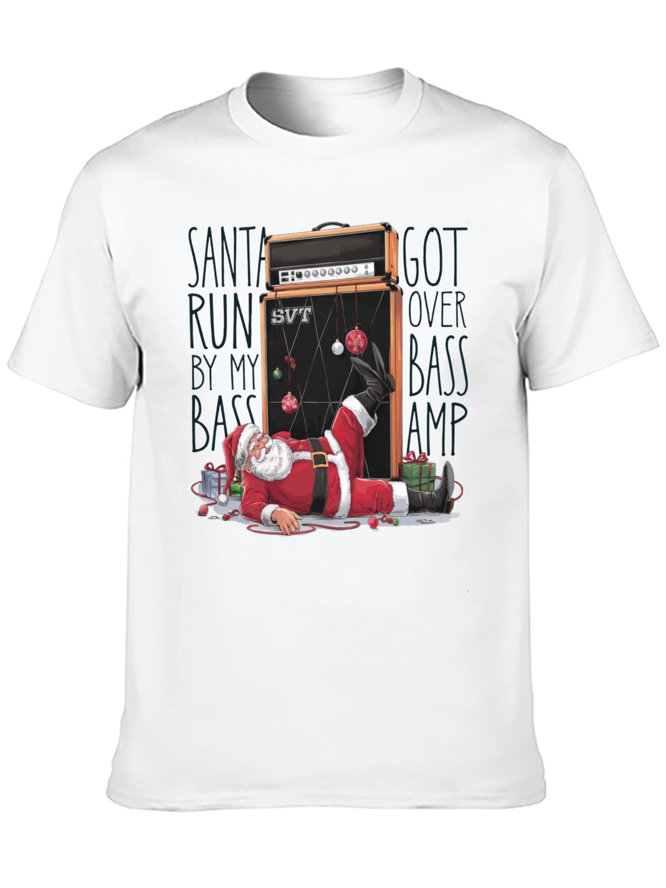 Santa Run Over by Bass Amp T-Shirt