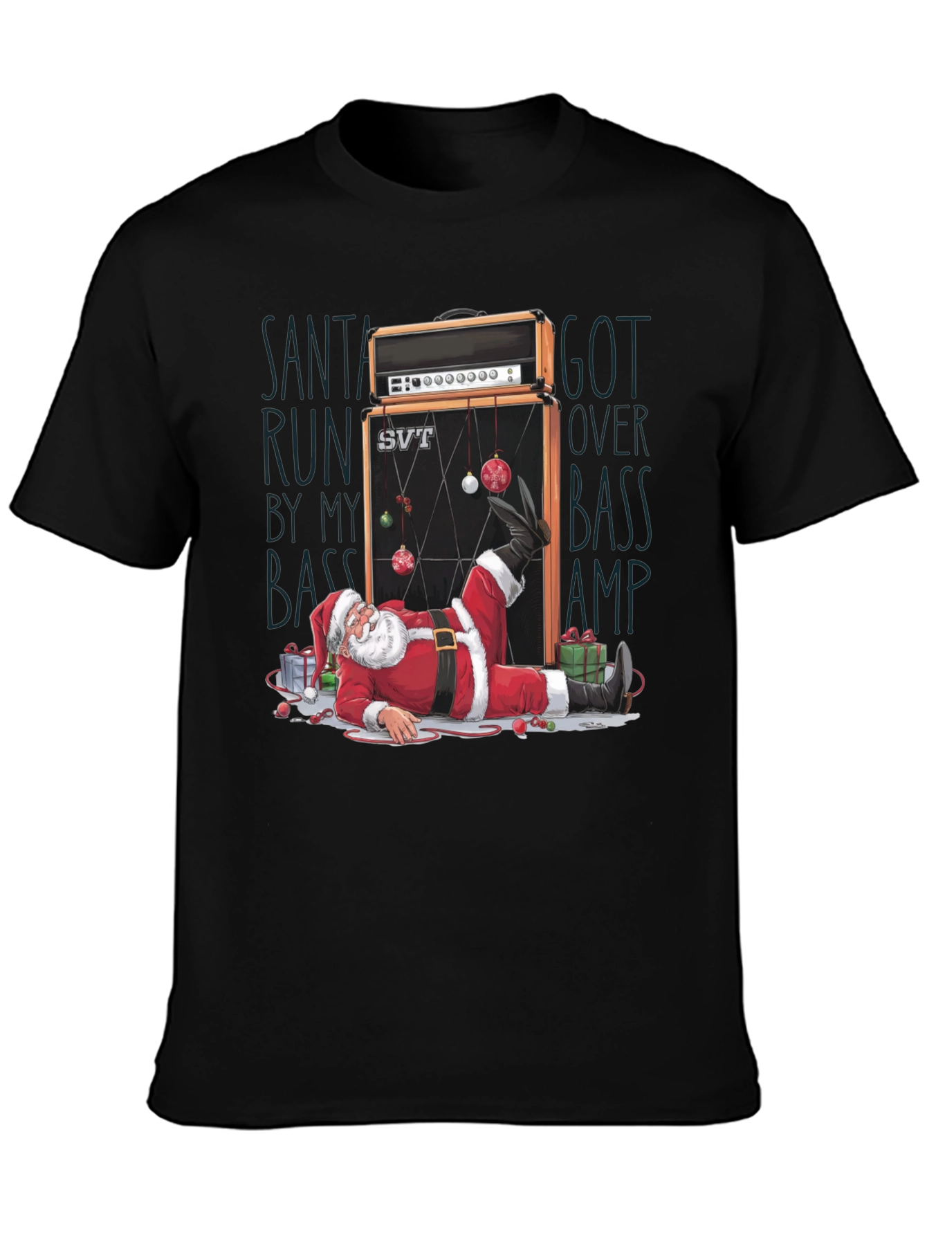 Santa Run Over by Bass Amp T-Shirt