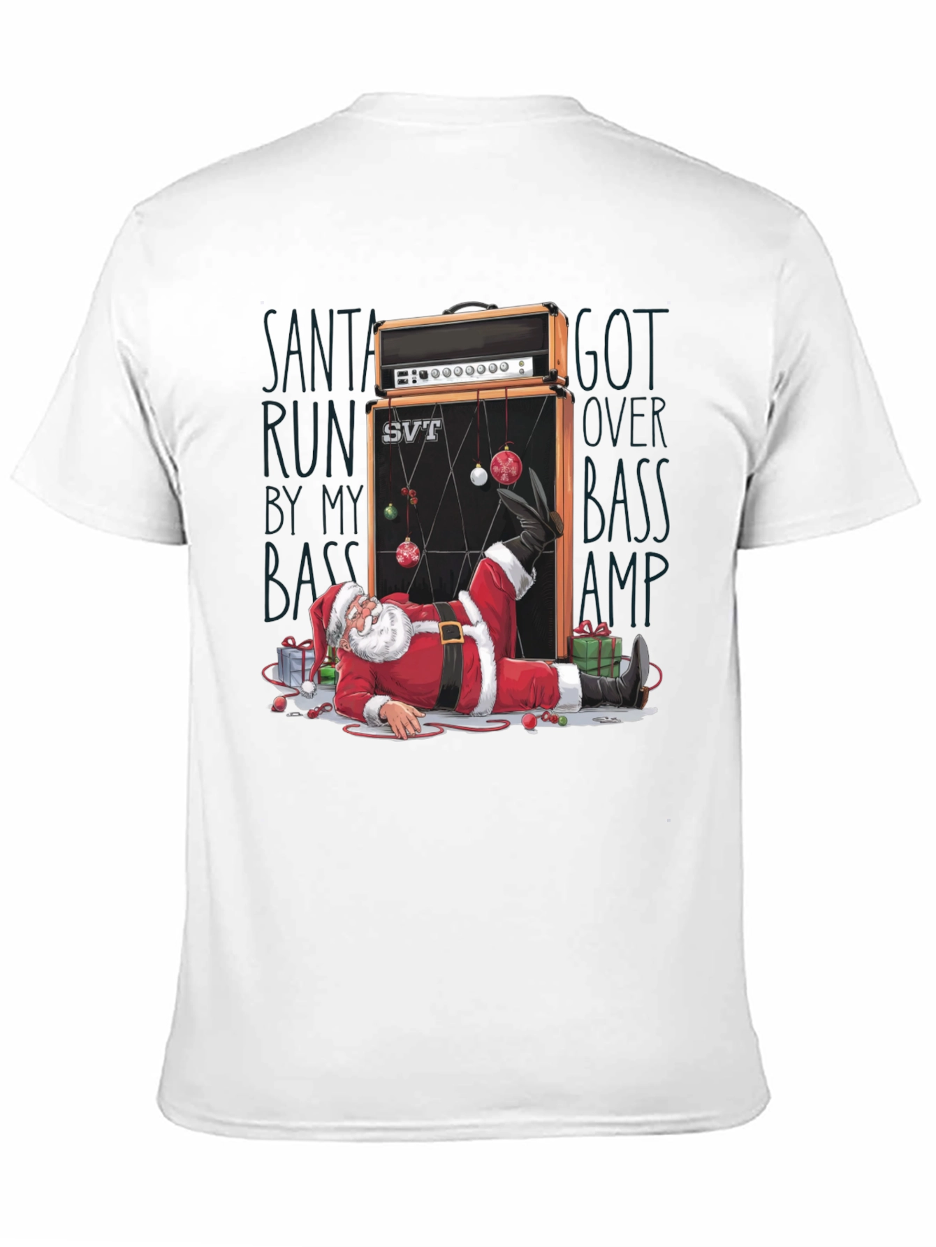 Santa Run Over by Bass Amp T-Shirt