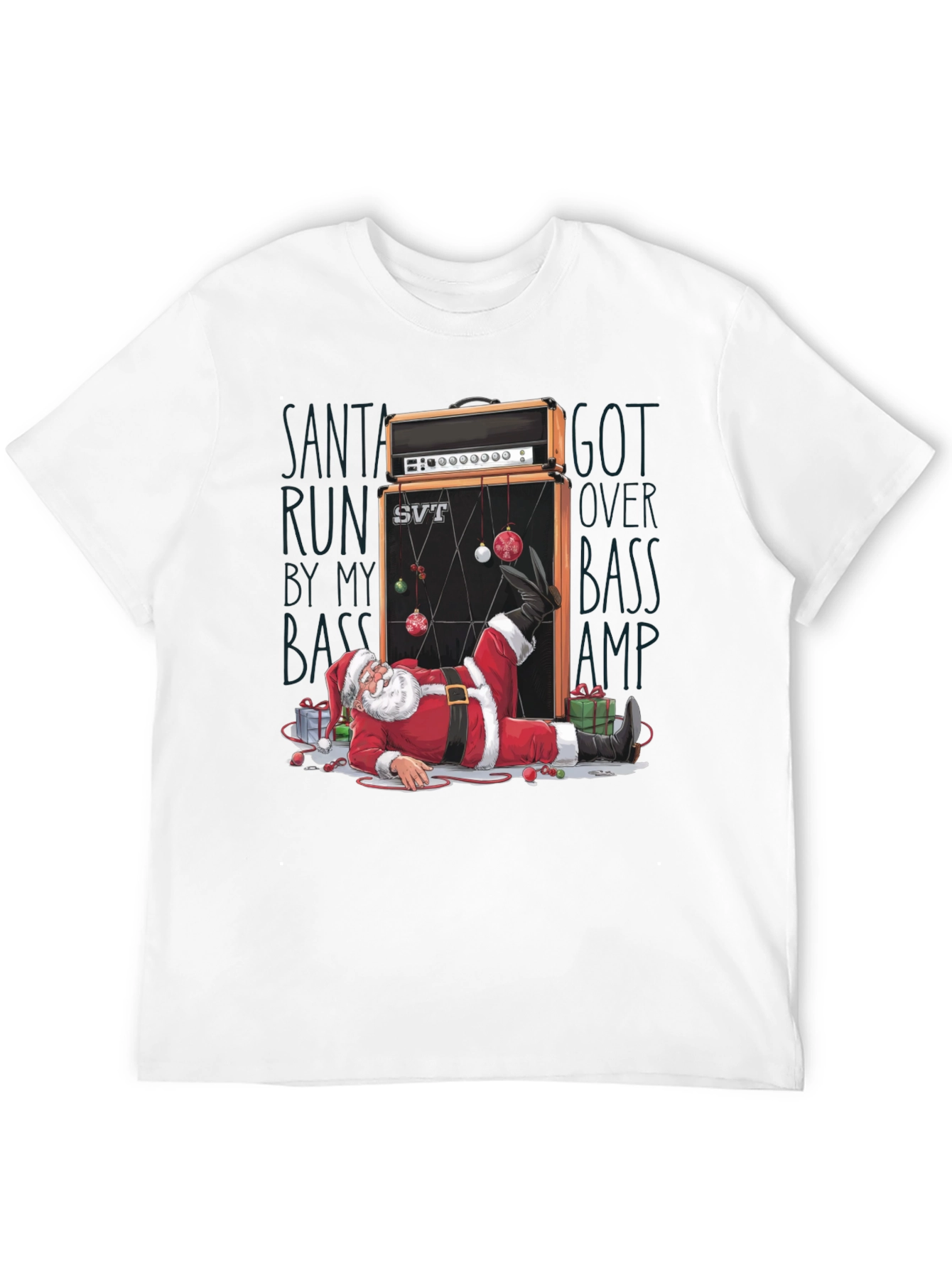 Santa Run Over by Bass Amp T-Shirt