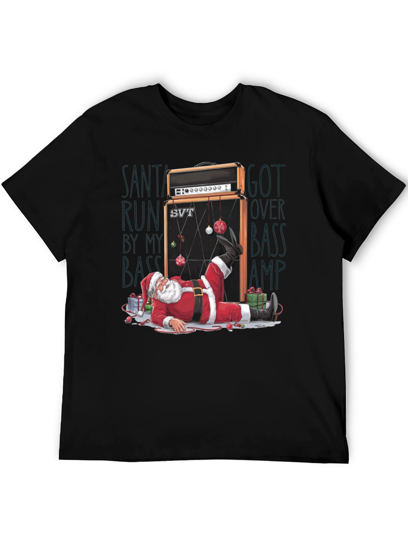Santa Run Over by Bass Amp T-Shirt